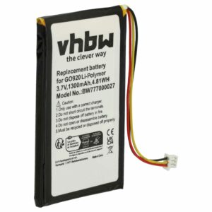 Bateria GPS TomTom vhbw - 1300mAh, 3.7V Li-polymer