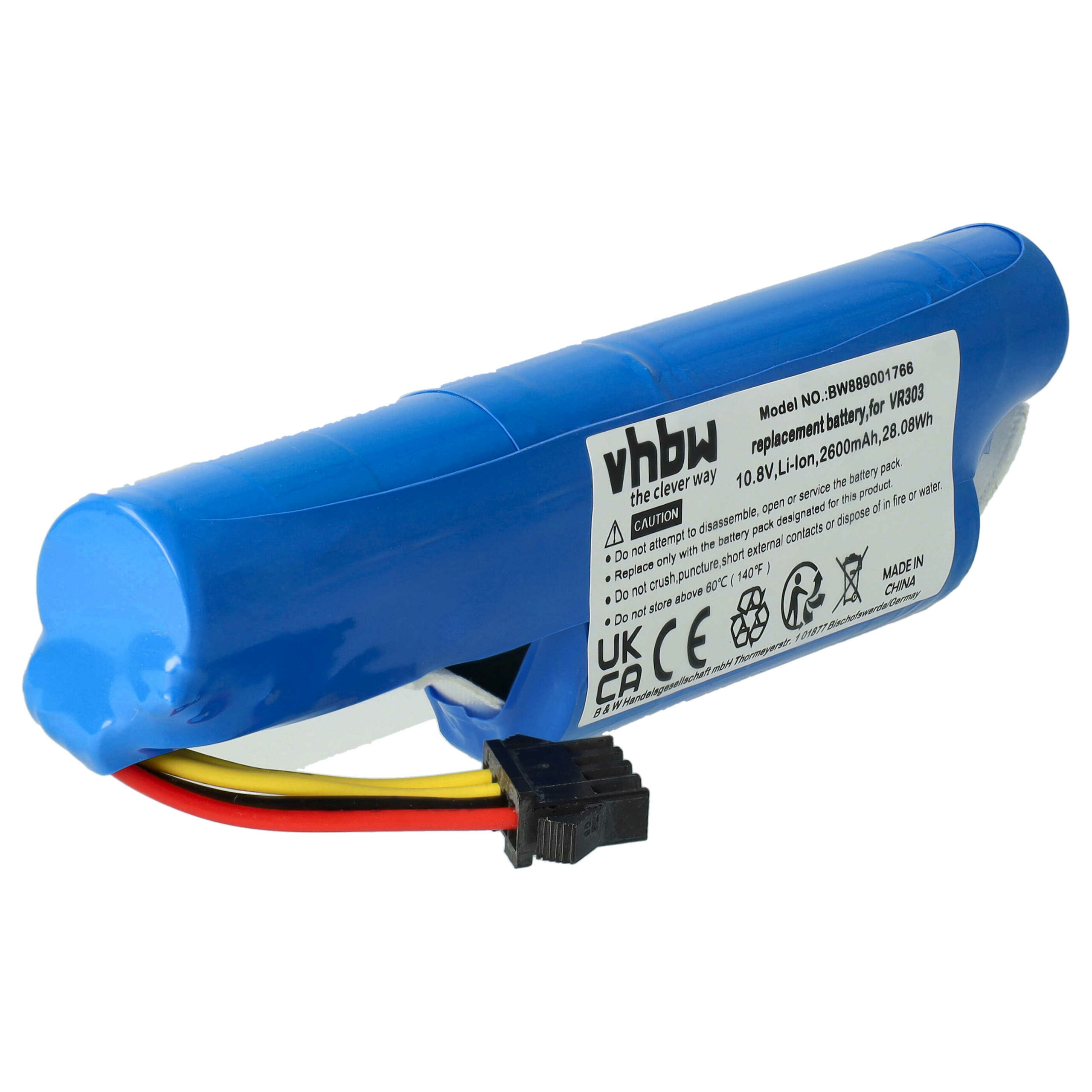 Bateria vhbw para Vileda VR 201 PetPro, VR 303 e outros, 2600mAh, 10.8V, Li-Ion - Image 3