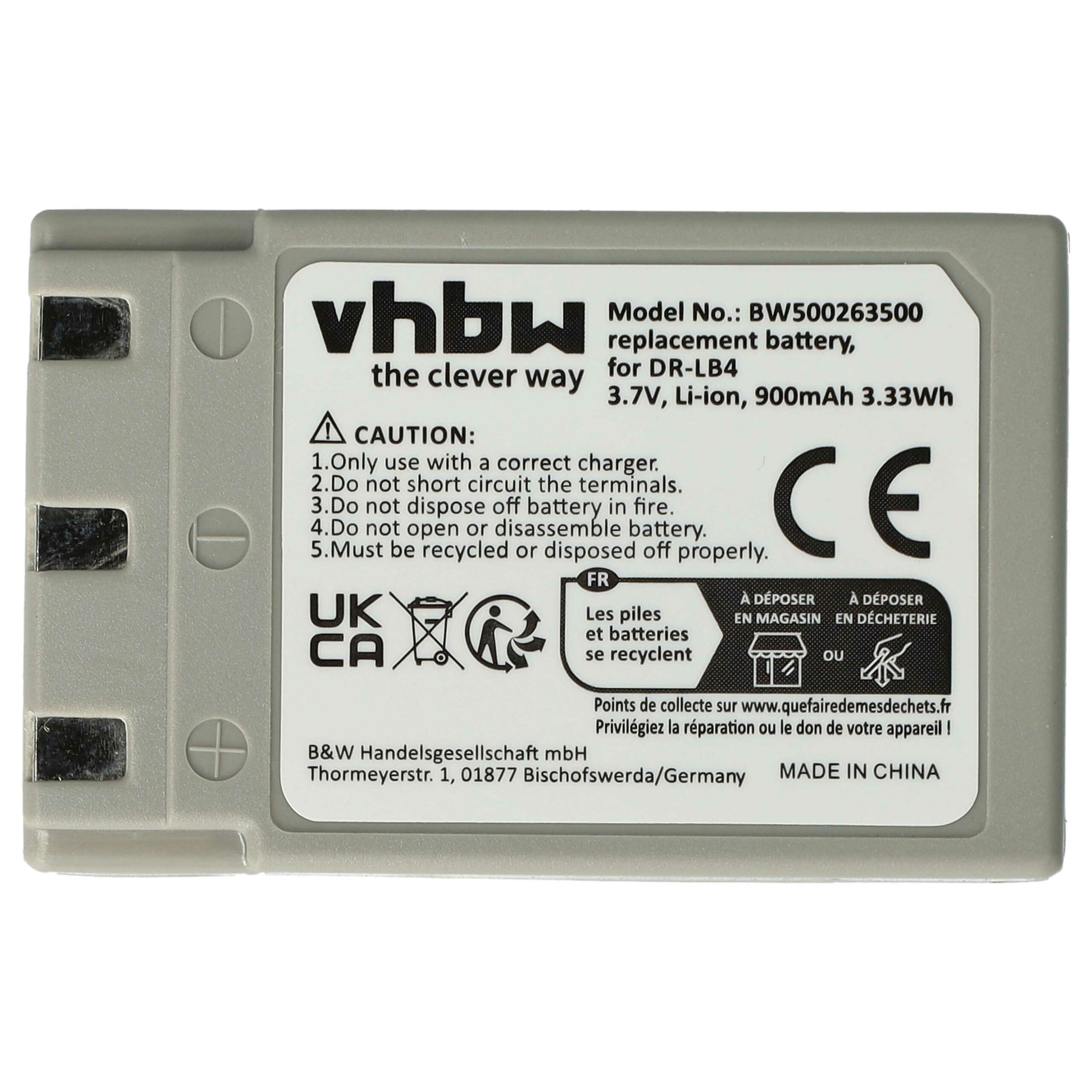 Bateria vhbw para Câmaras Concord 431-XXX - 750mAh, 3.7V, Li-Ion - Image 3