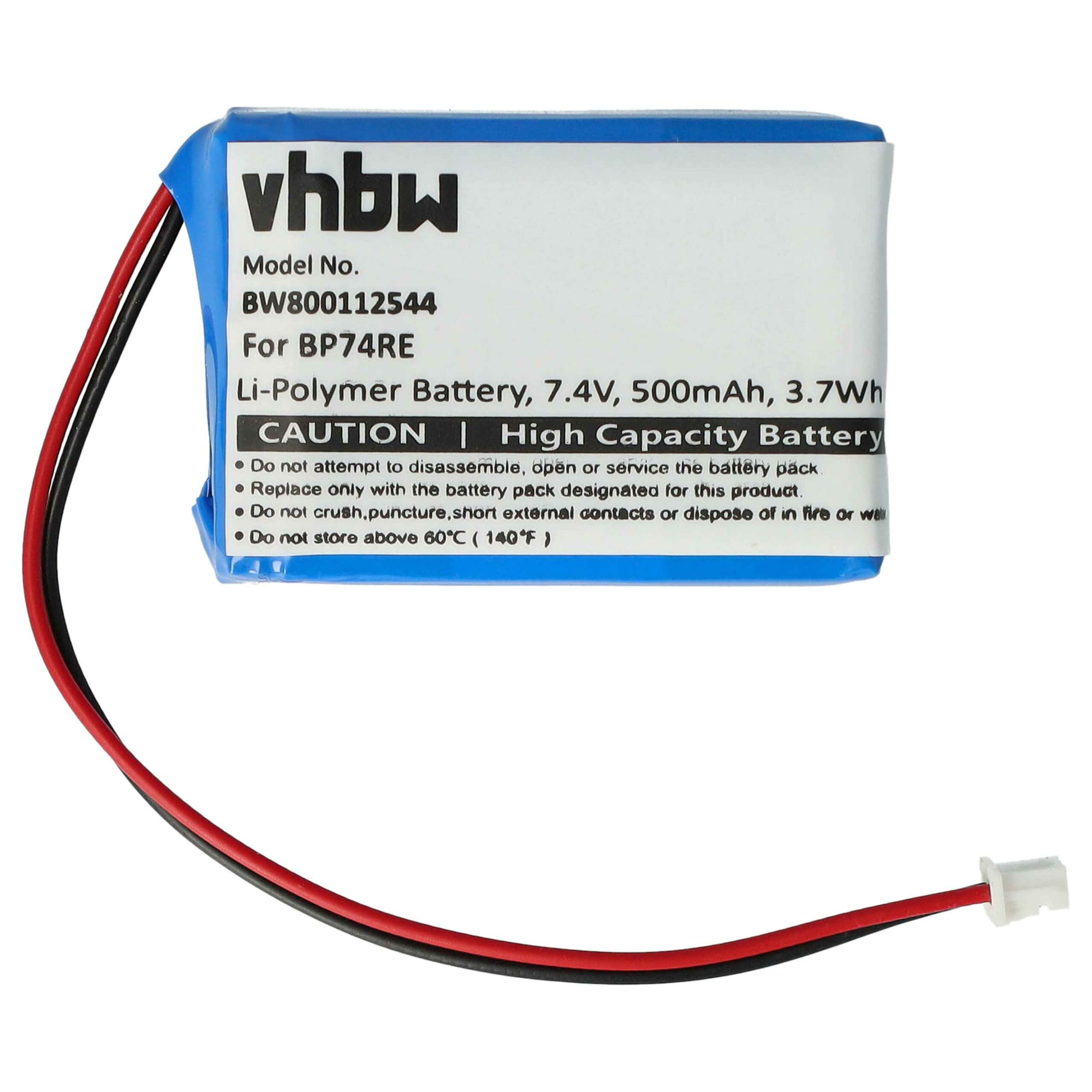 Bateria vhbw BP74RE para Dogtra - 500 mAh 7.4 V Li-polymer - Image 3
