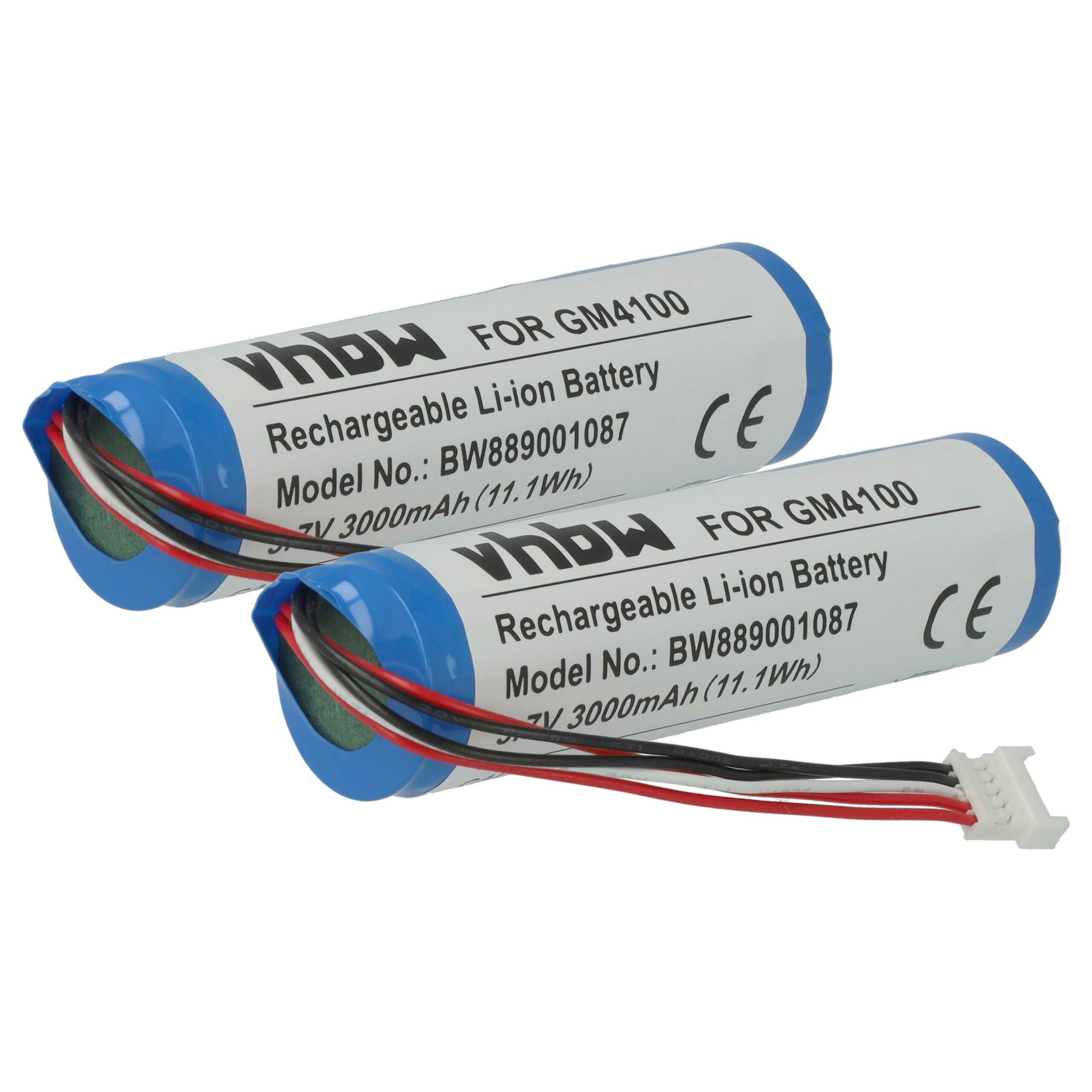 2x Bateria vhbw para Datalogic 128000894, BT-8, RBP-4000 - Scanner POS - 3000 mAh 3.7 V
