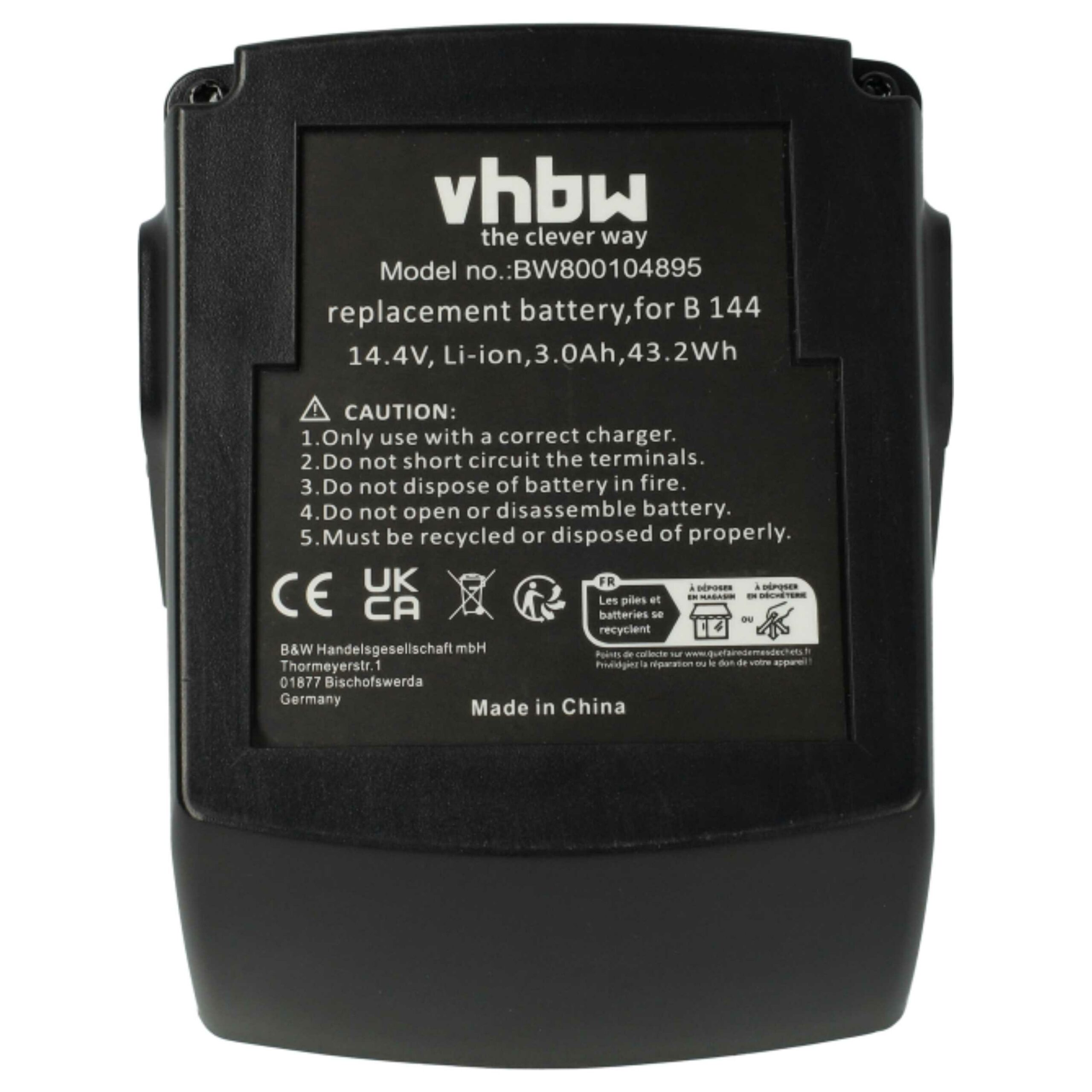 Pack 3x Bateria vhbw 14.4V 3000 mAh Li-Ion para Hilti (substitui 273114, B144, B144/2.6) - Image 3