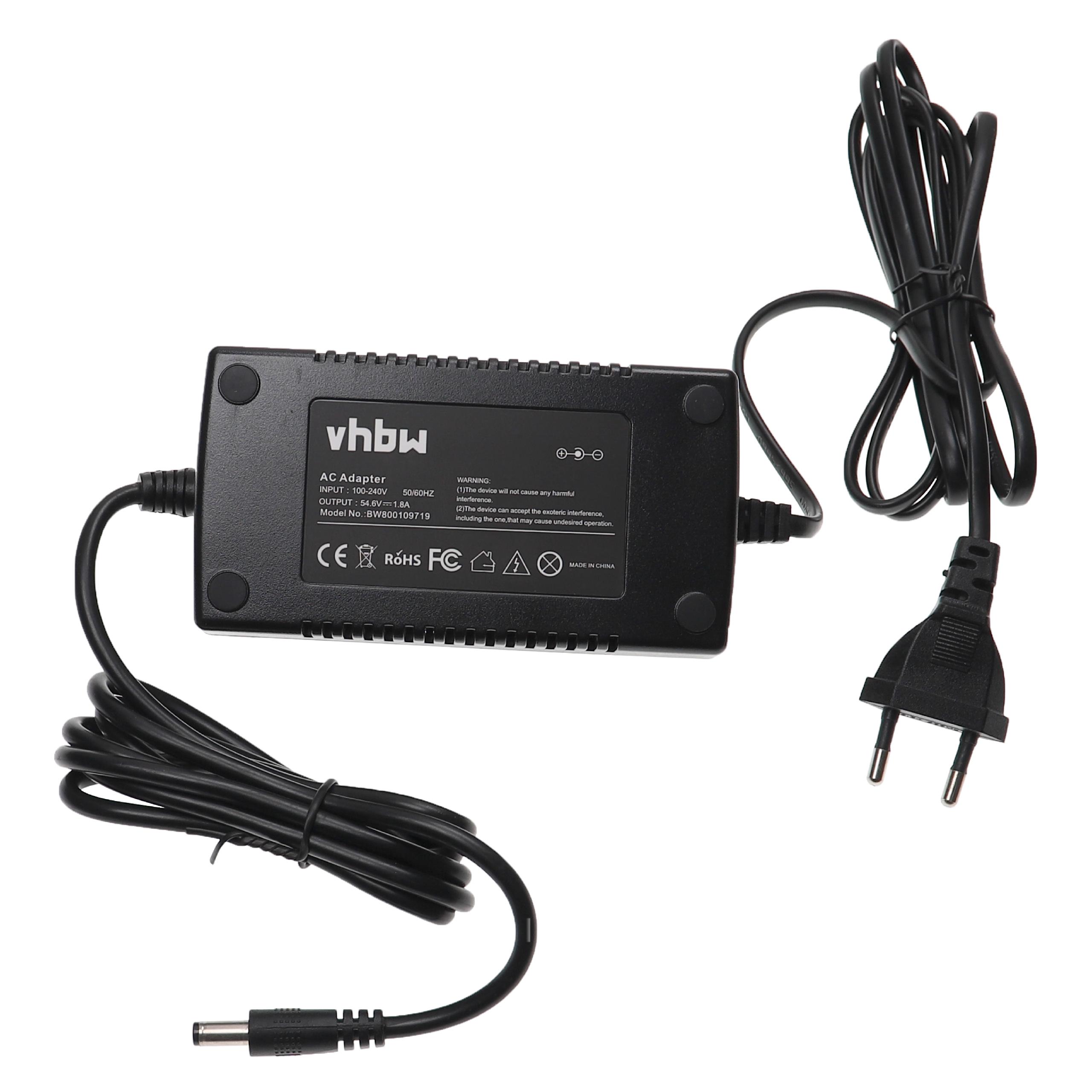 Carregador para Baterias E-Bike Li-Ion 48 V - Ficha Redonda 1,8 A vhbw