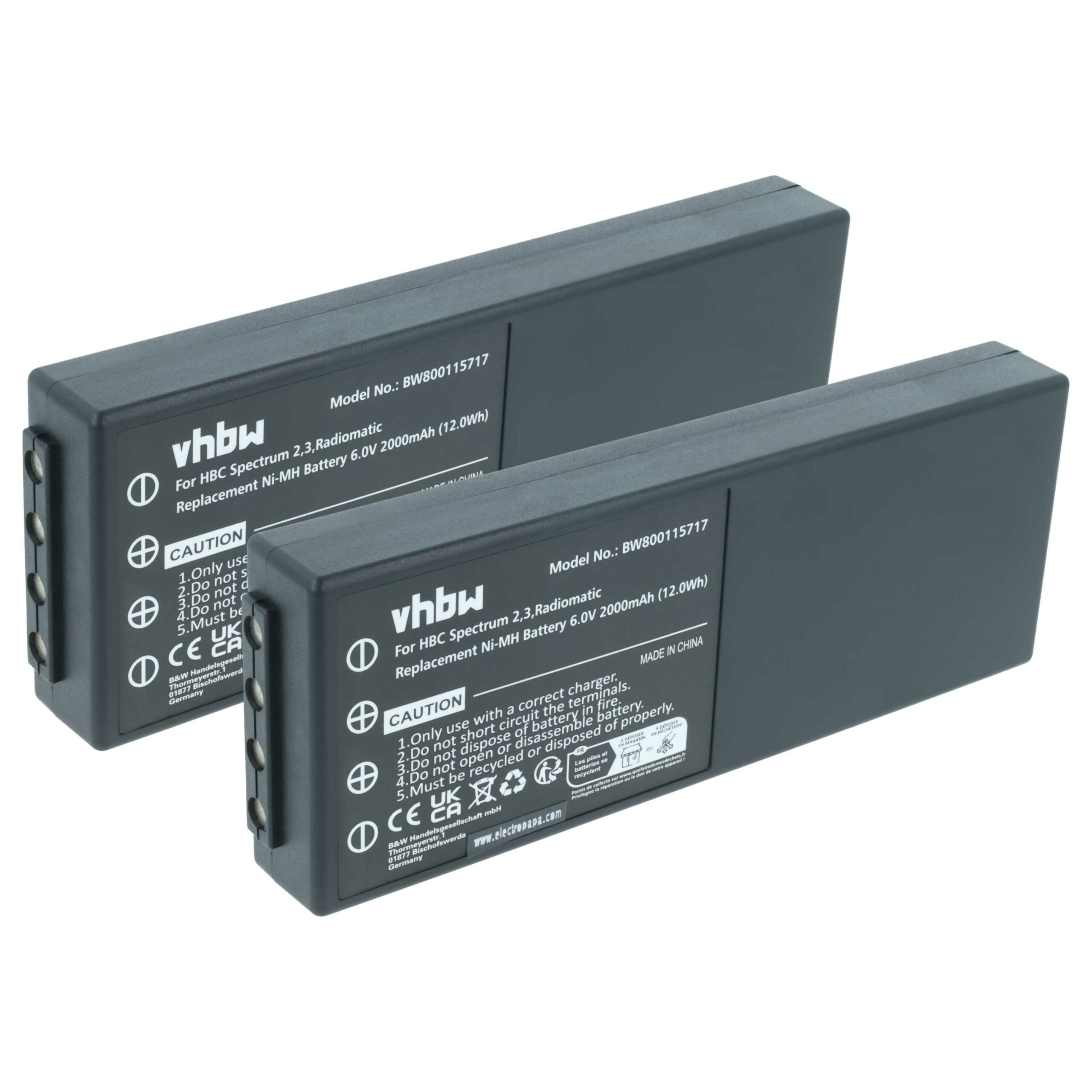2x Bateria de Substituição para Comando HBC 005-01-00466, BA210040 (FuB 10AA), BA210 - 2000 mAh