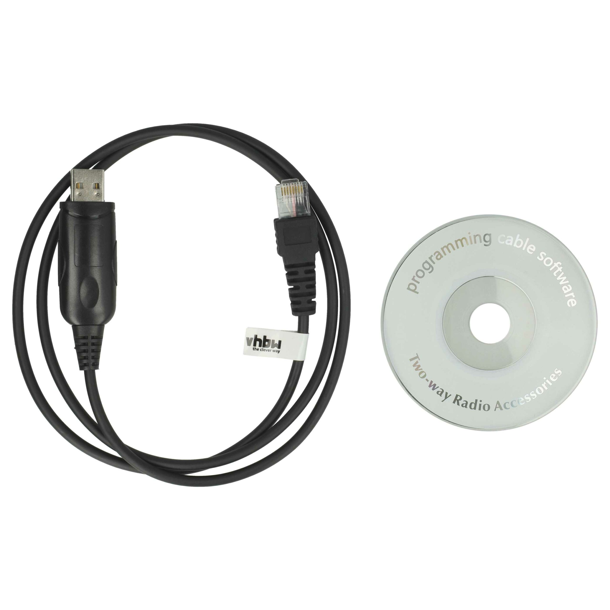 Cabo de Programação USB para Rádios Kenwood TK-7100, TK-7150, TK-7160, TK-7180 - vhbw