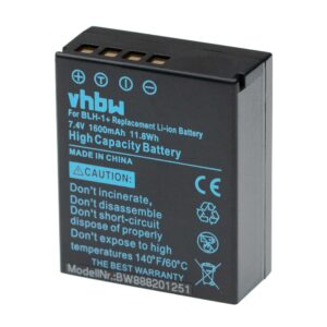 Bateria vhbw para Olympus BLH-1 - 1600mAh, 7.4V, Li-Ion com Chip de Informação