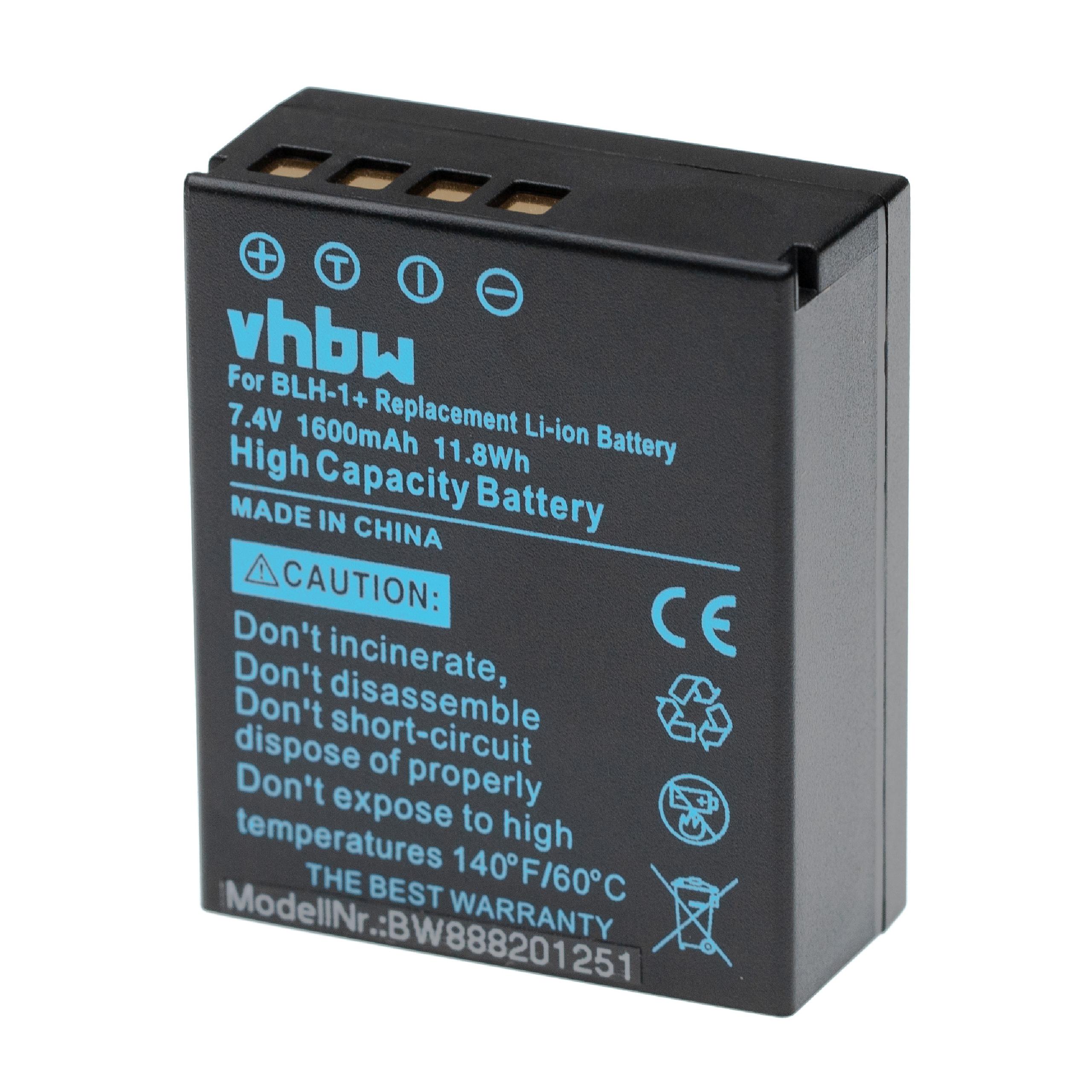 Bateria vhbw para Olympus BLH-1 - 1600mAh, 7.4V, Li-Ion com Chip de Informação