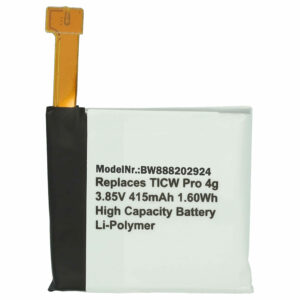 Bateria vhbw para TicWatch - 415 mAh 3.85 V Li-polymer + Ferramentas de Instalação