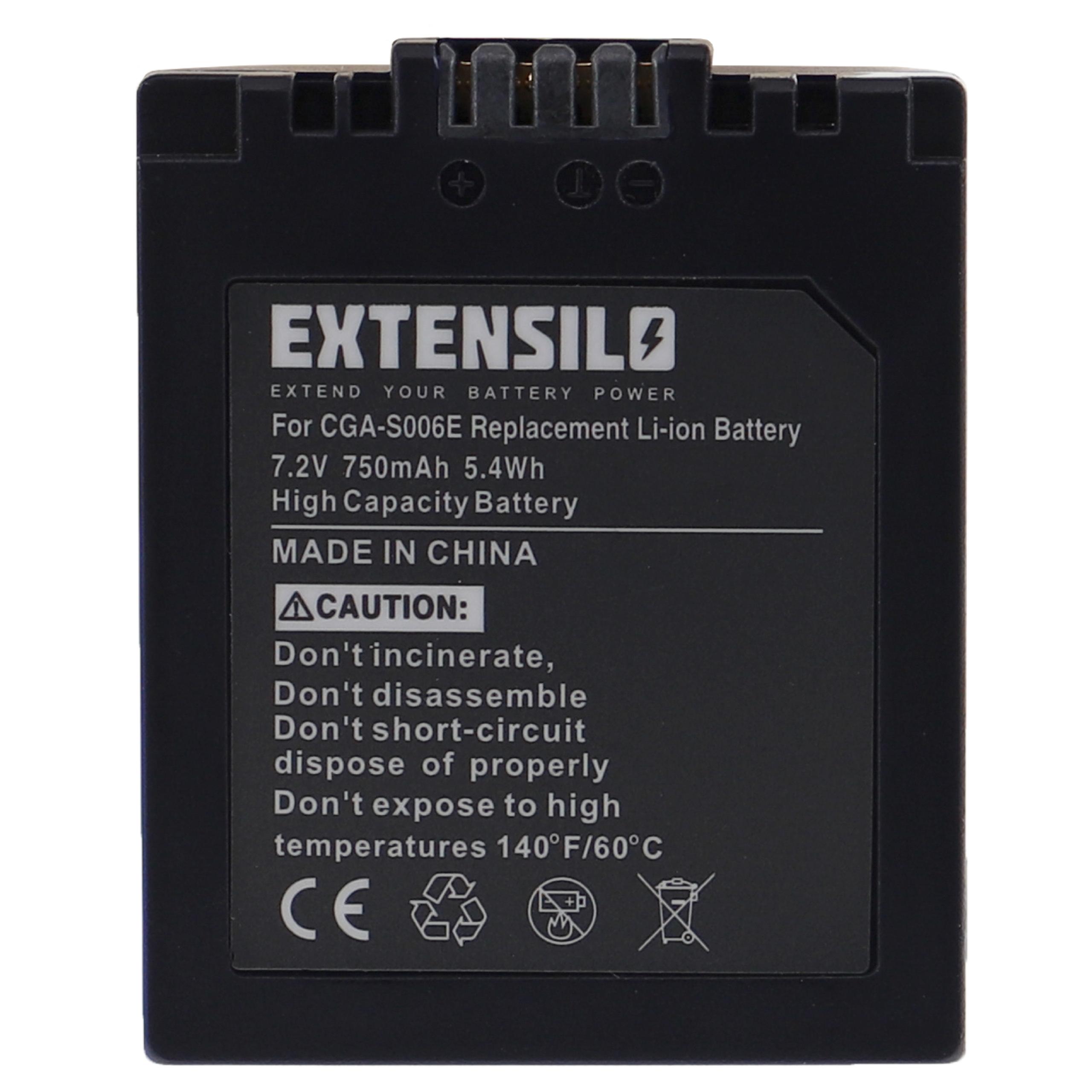 Bateria EXTENSILO BP-DC5 para Leica e Panasonic - 750mAh, 7.2V, Li-Ion