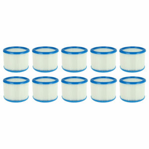 10x Filtro Redondo de Substituição vhbw para Bosch 2607432024 e Aspiradores Compatíveis, Branco/Azul
