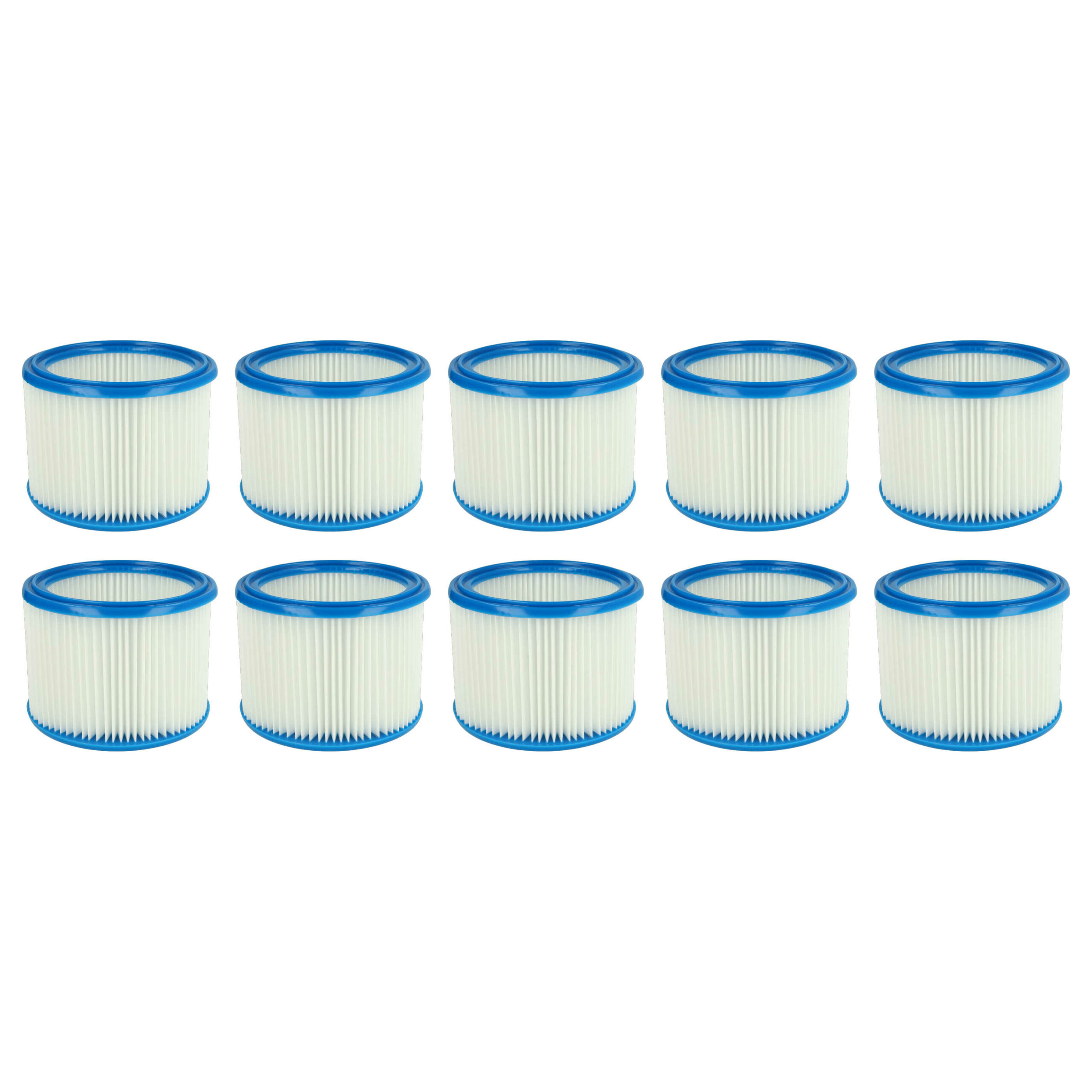 10x Filtro Redondo de Substituição vhbw para Bosch 2607432024 e Aspiradores Compatíveis, Branco/Azul