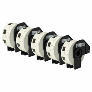 5x Rolo de Etiquetas Compatível com Brother DK-11218 - Premium 24 mm + Suporte