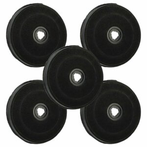 Pack 5x Filtro de Carvão Ativado para Exaustor Zanussi - Compatível Indesit C000307666, C0005795 - 23 cm