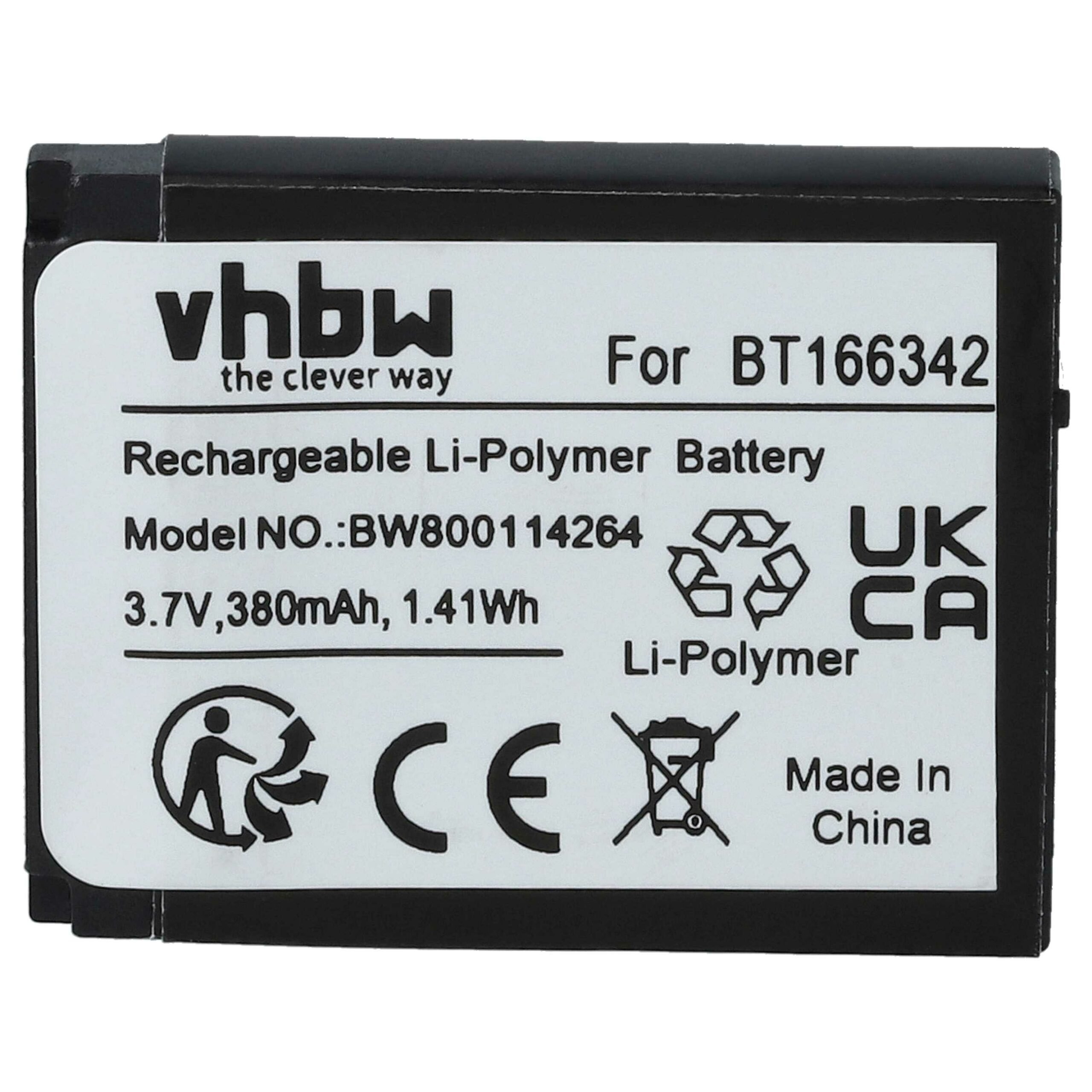 Bateria vhbw para Smartwatch Simvalley - 380 mAh 3.7V Li-polymer (BT166342, PX8914-944, BT266342) - Image 3