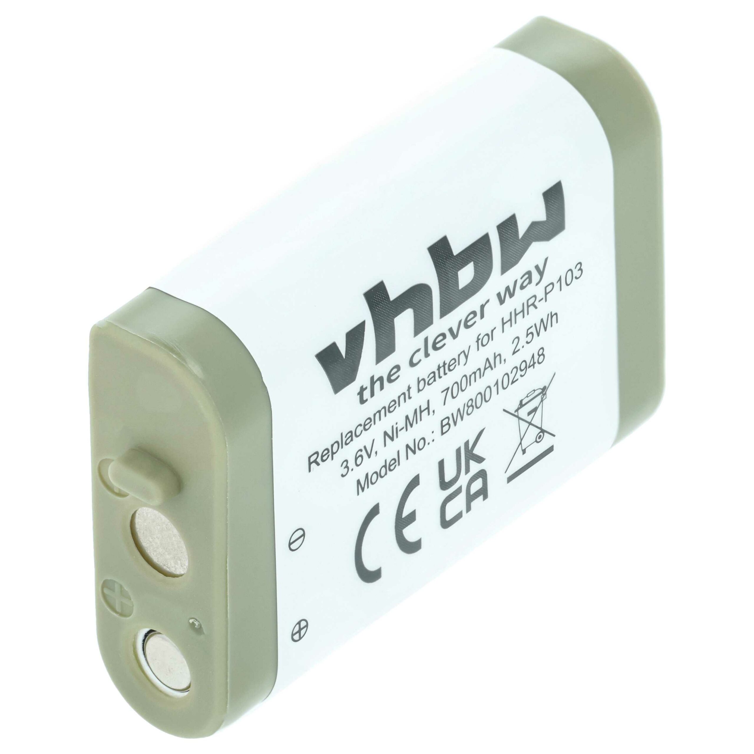 Bateria vhbw para telefones GE e Panasonic - 700 mAh 3.6 V NiMH