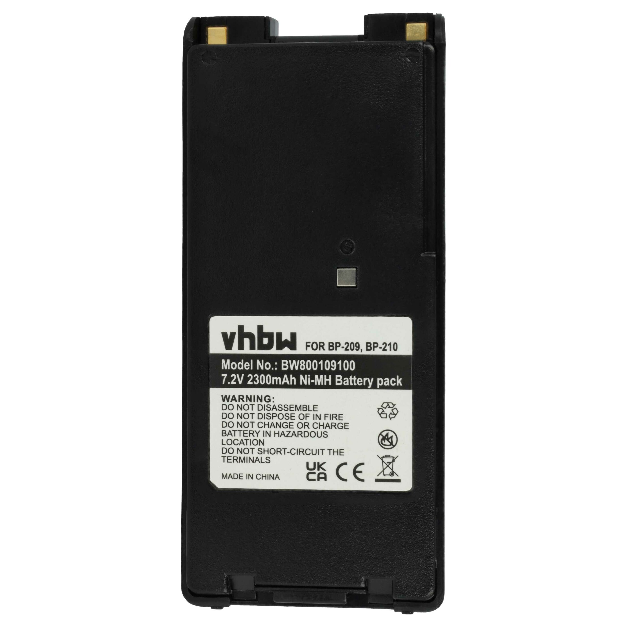 Bateria vhbw para Rádio Icom CB 2300 mAh 7.2V NiMH - Compatível BP-209, BP-210, BP-211 - Image 3