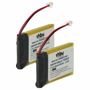 Bateria para Auscultadores Sem Fios Sena - 2x Bateria 650 mAh 3.7 V Li-polímero vhbw