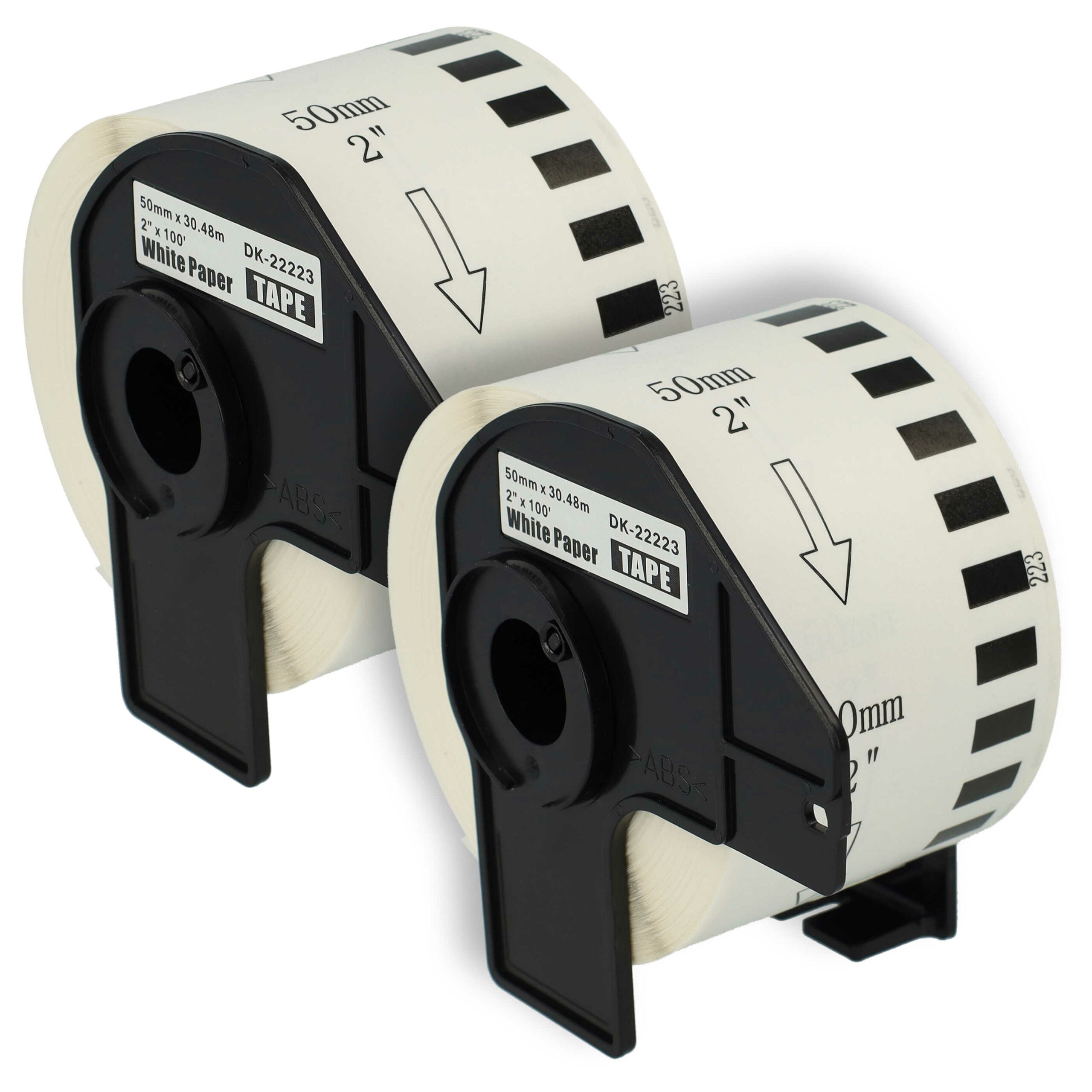 2x Rolo de Etiquetas compatível com Brother DK-22223 - Premium 50 mm x 30,48 m + Suporte