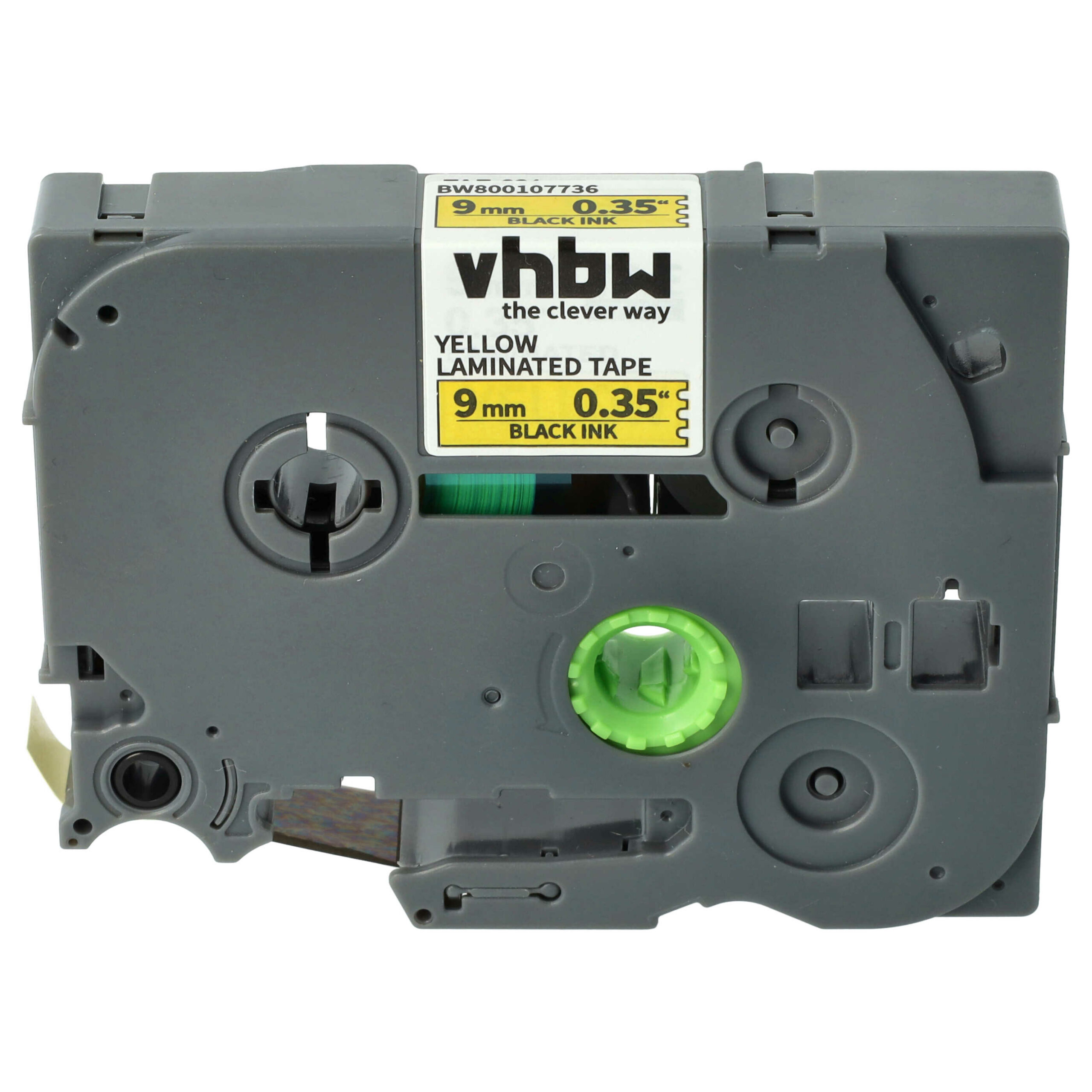 Fita de Etiquetas vhbw para Brother TZE-621 - 9 mm Preto sobre Amarelo