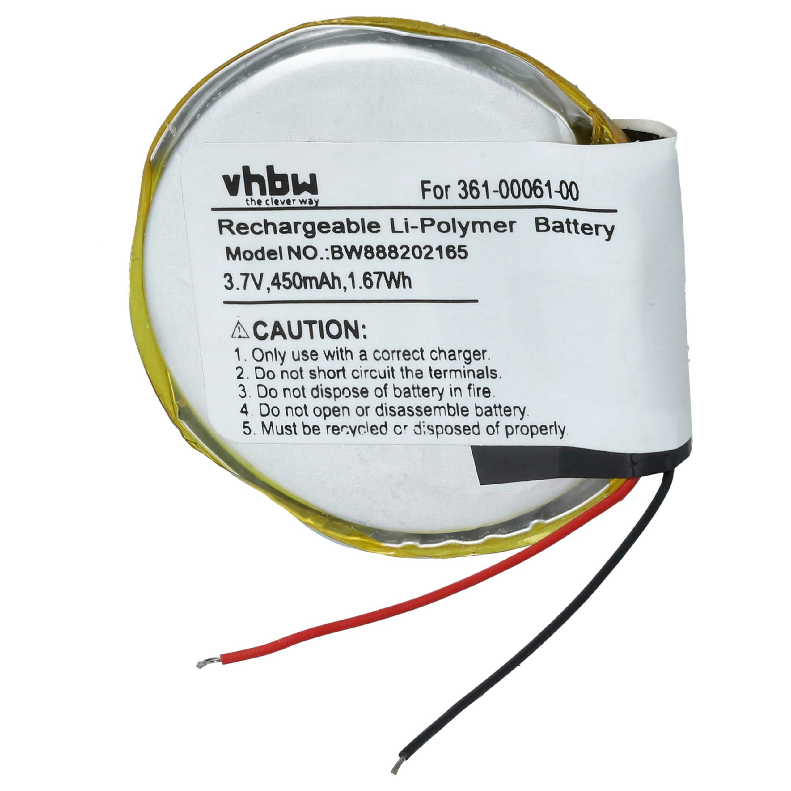 Bateria vhbw para Smartwatch Garmin PD3555w - 450 mAh 3.7V Li-Ion - Image 3