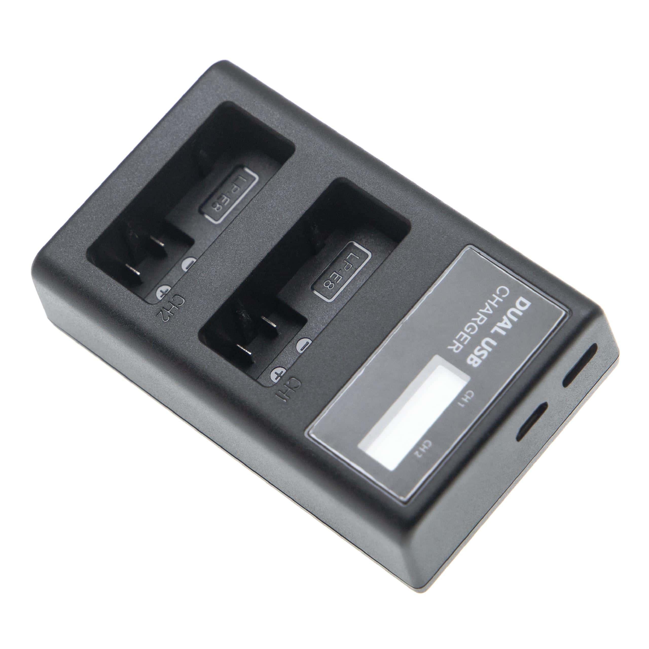 Carregador de Baterias Duplo USB-C + Micro-USB para Canon EOS 550D, 700D e modelos compatíveis - vhbw - Image 3