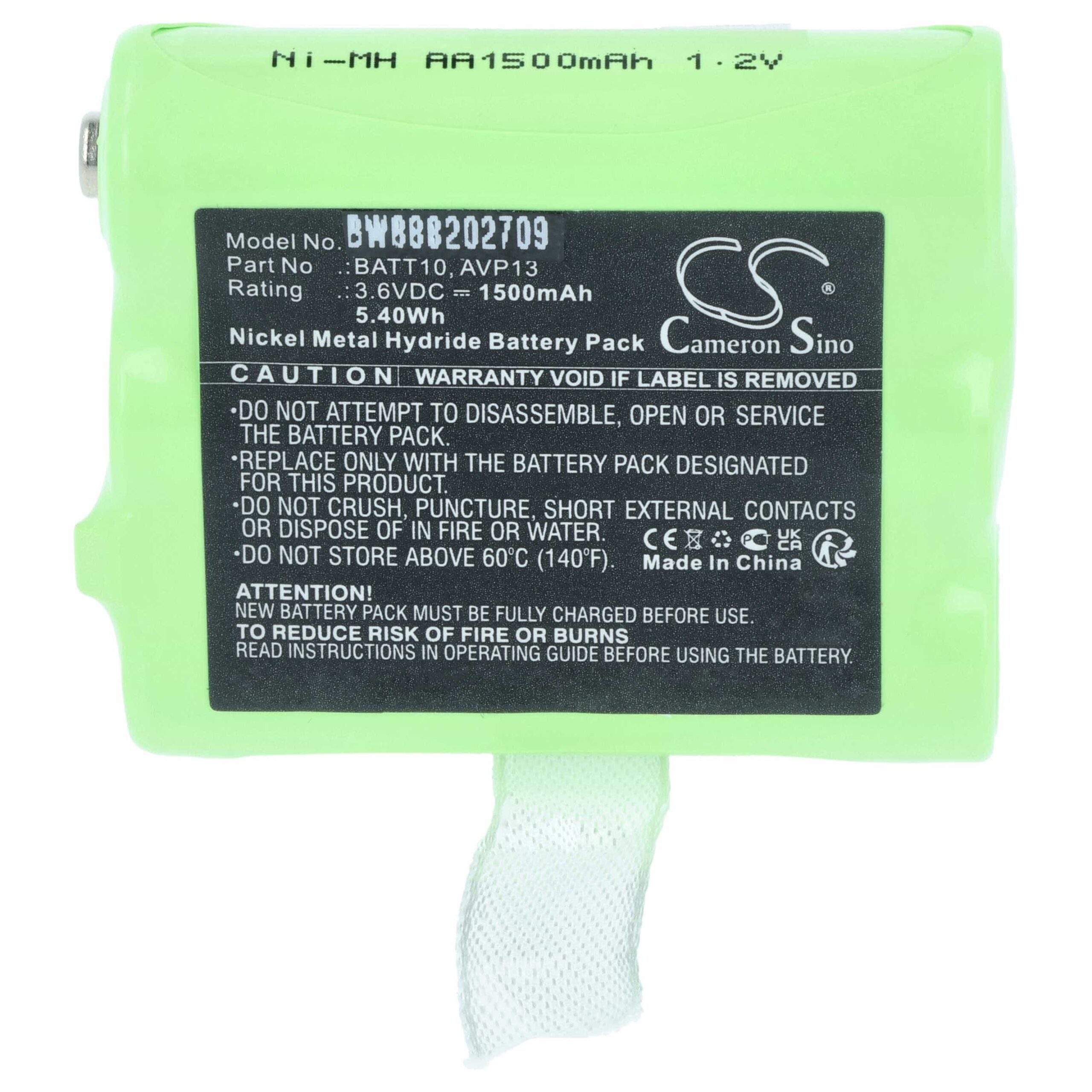 Bateria vhbw 5x para Midland PB-X7, BATT10, AVP13 - 1500 mAh 3.6 V NiMH - Image 3