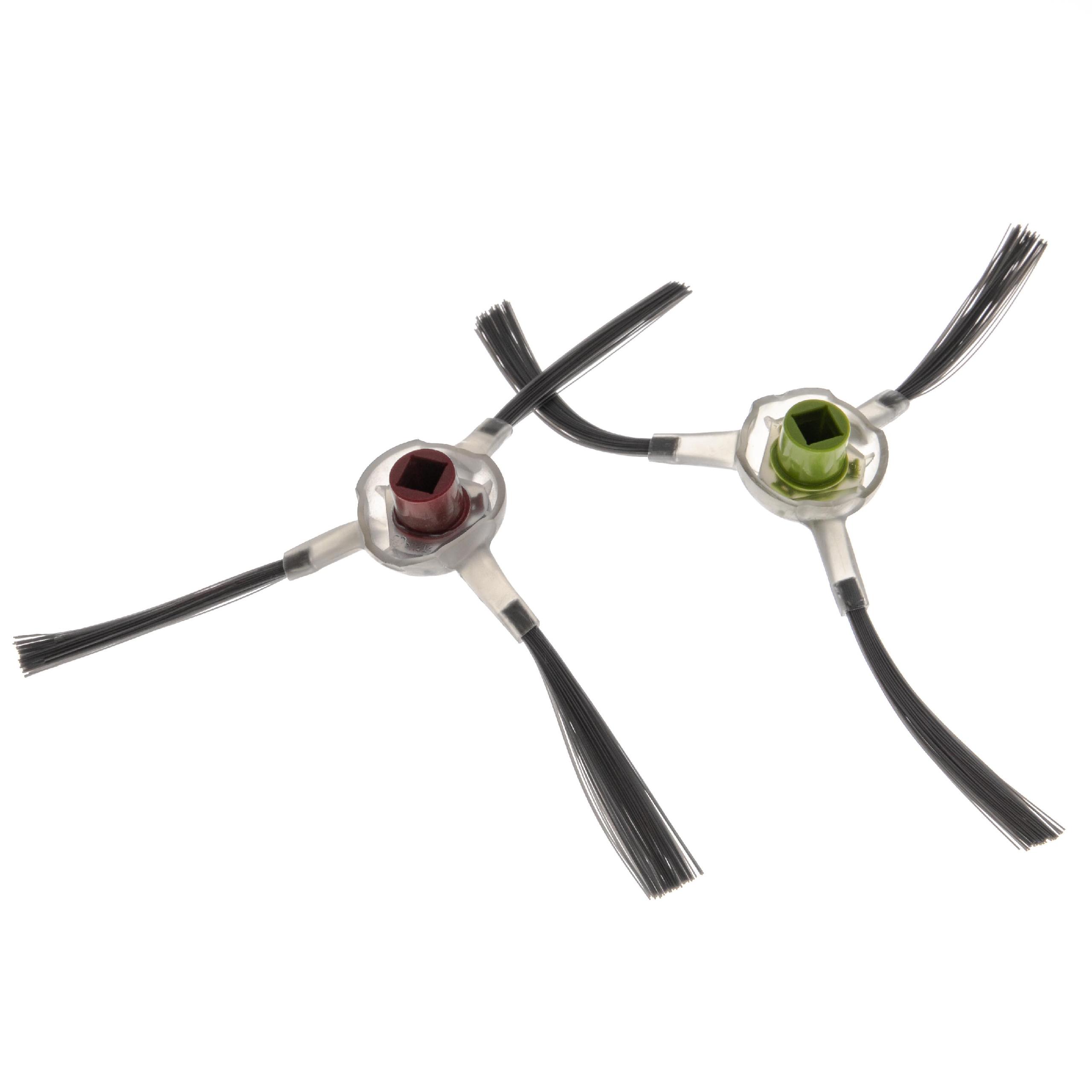 2x Escovas Laterais para Ecovacs Deebot Ozmo 930, 950 - 3 Braços, Cinzento, Vermelho, Verde - Image 2