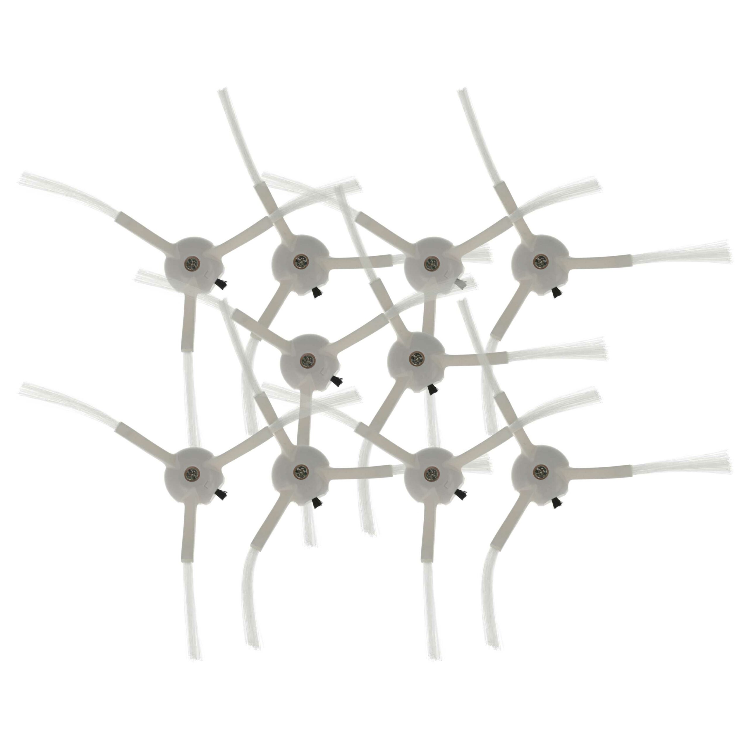 10x Escova Lateral para Proscenic M8 Pro - 3 braços, branca (vhbw)