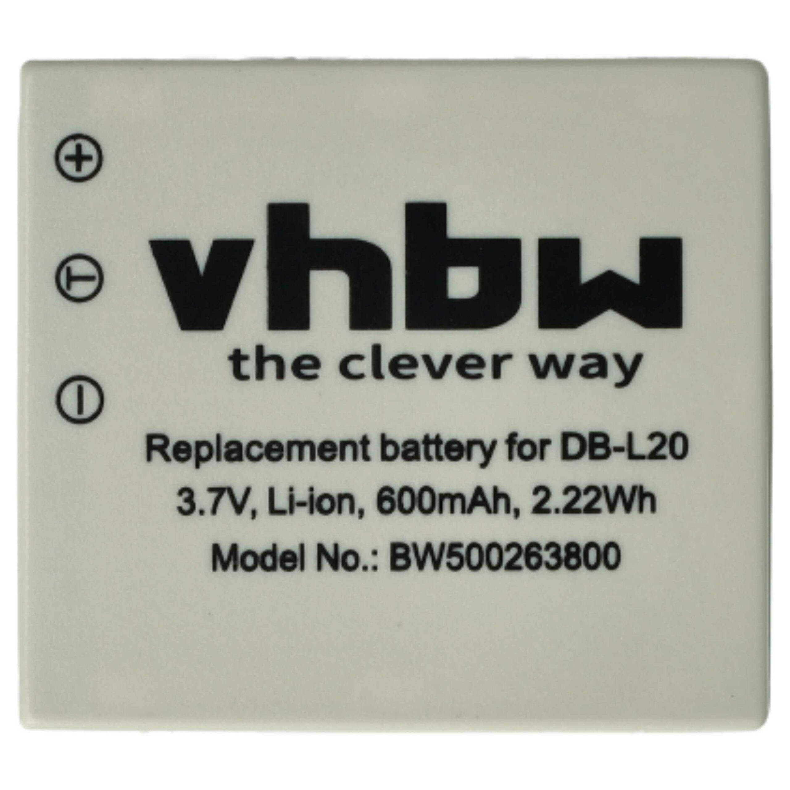 3 Baterias vhbw compatíveis com Sanyo DB-L20A, DB-L20, DB-L20AEX - 600mAh, 3.7V, Li-Ion - Image 3