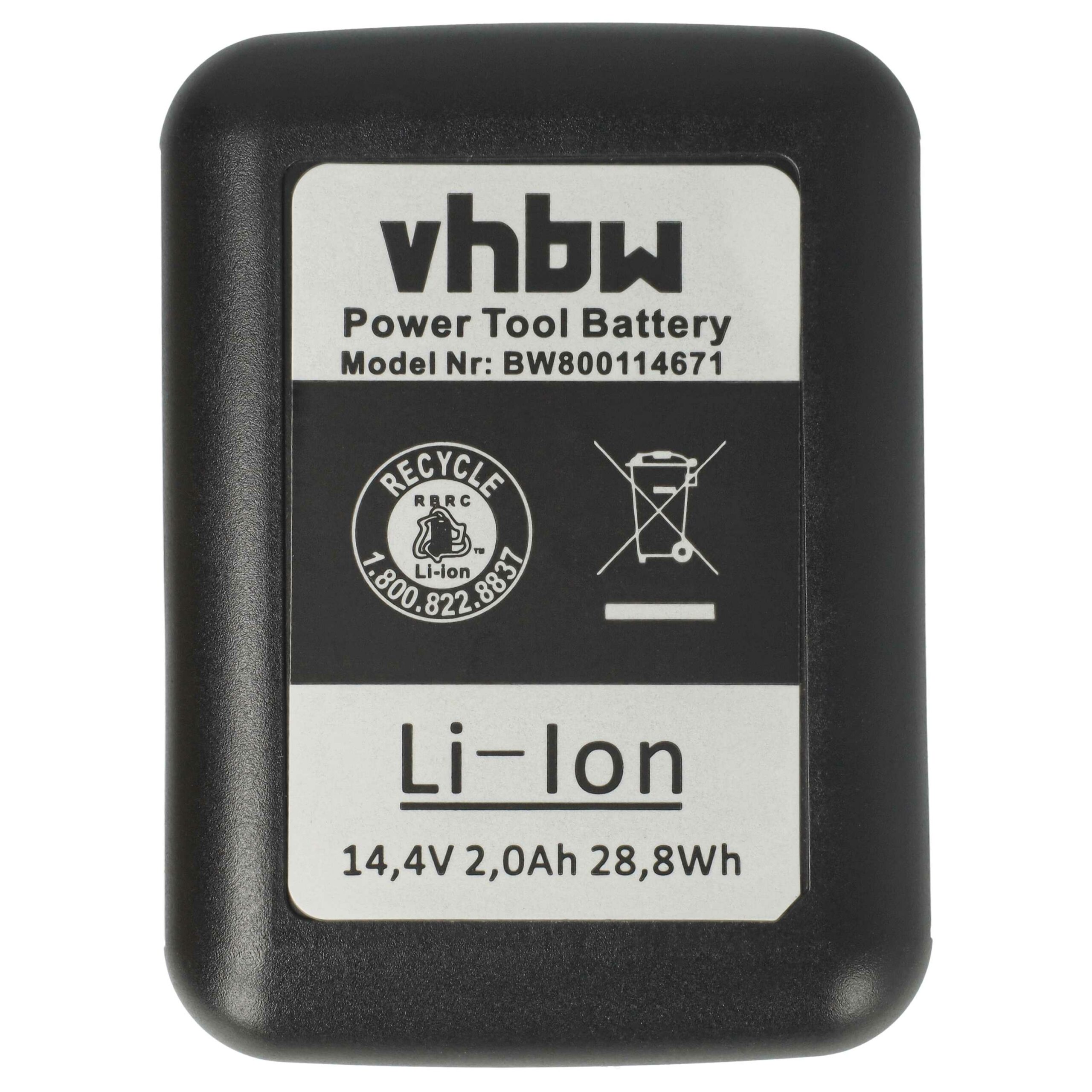3x Bateria compatível com Gesipa 7251045, 7251049 - Ferramenta de Rebite 2000 mAh, 14.4 V, Li-Ion - Image 3