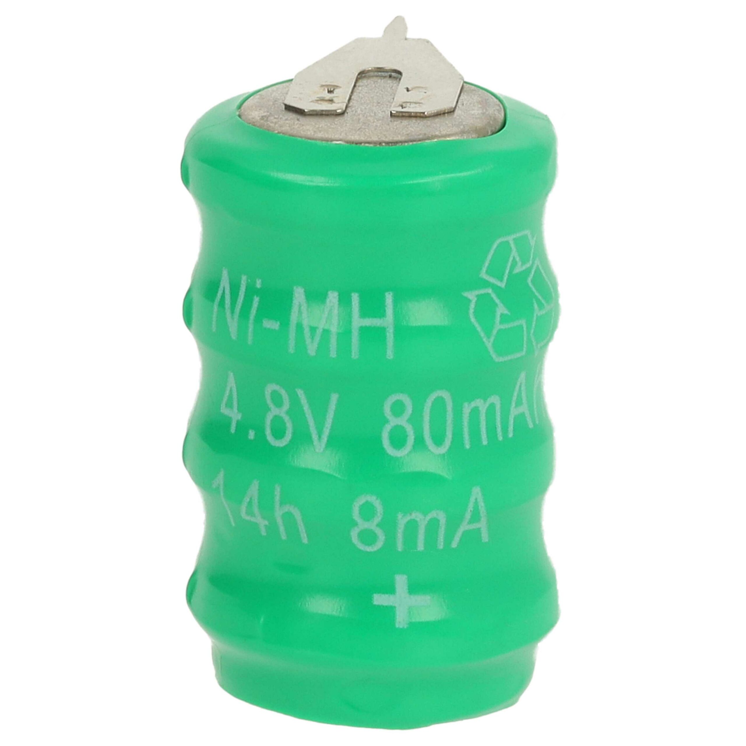 5x Pilha Botão V80H 2 Contactos para Modelos de Construção e Lâmpadas Solares - 80 mAh 4.8 V NiMH - Image 2