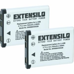 2x Bateria de substituição EXTENSILO para BenQ DLI216 - 700mAh, 3.7V, Li-Ion