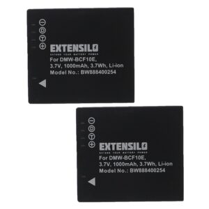2x Bateria compatível Panasonic CGA-S009E, CGA-S106C, CGA-S/106B - 1000mAh, 3.7V, Li-Ion EXTENSILO