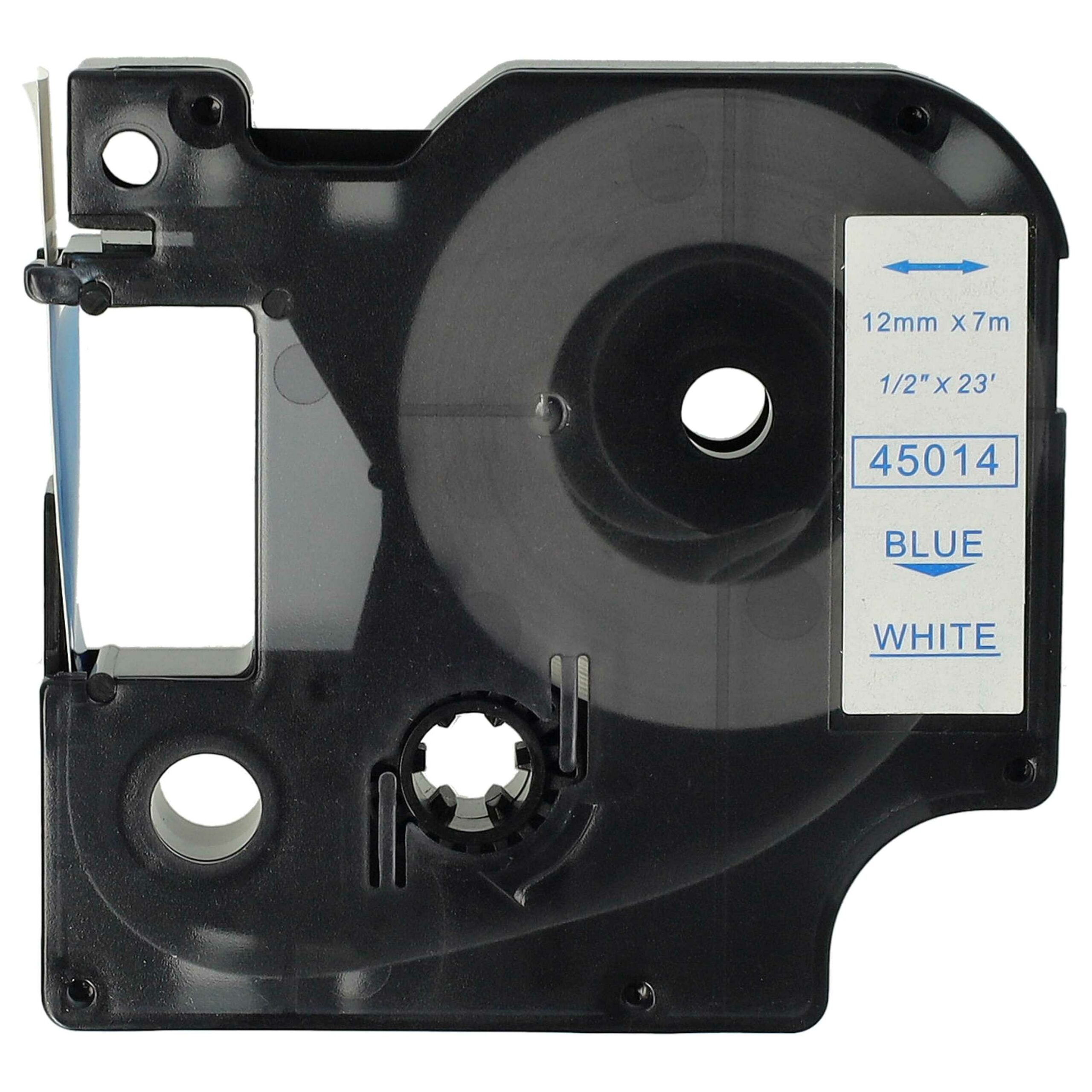 Fita de Etiquetas vhbw compatível Dymo S0720540, D1, 45014 - 12 mm Azul sobre Branco - Image 3
