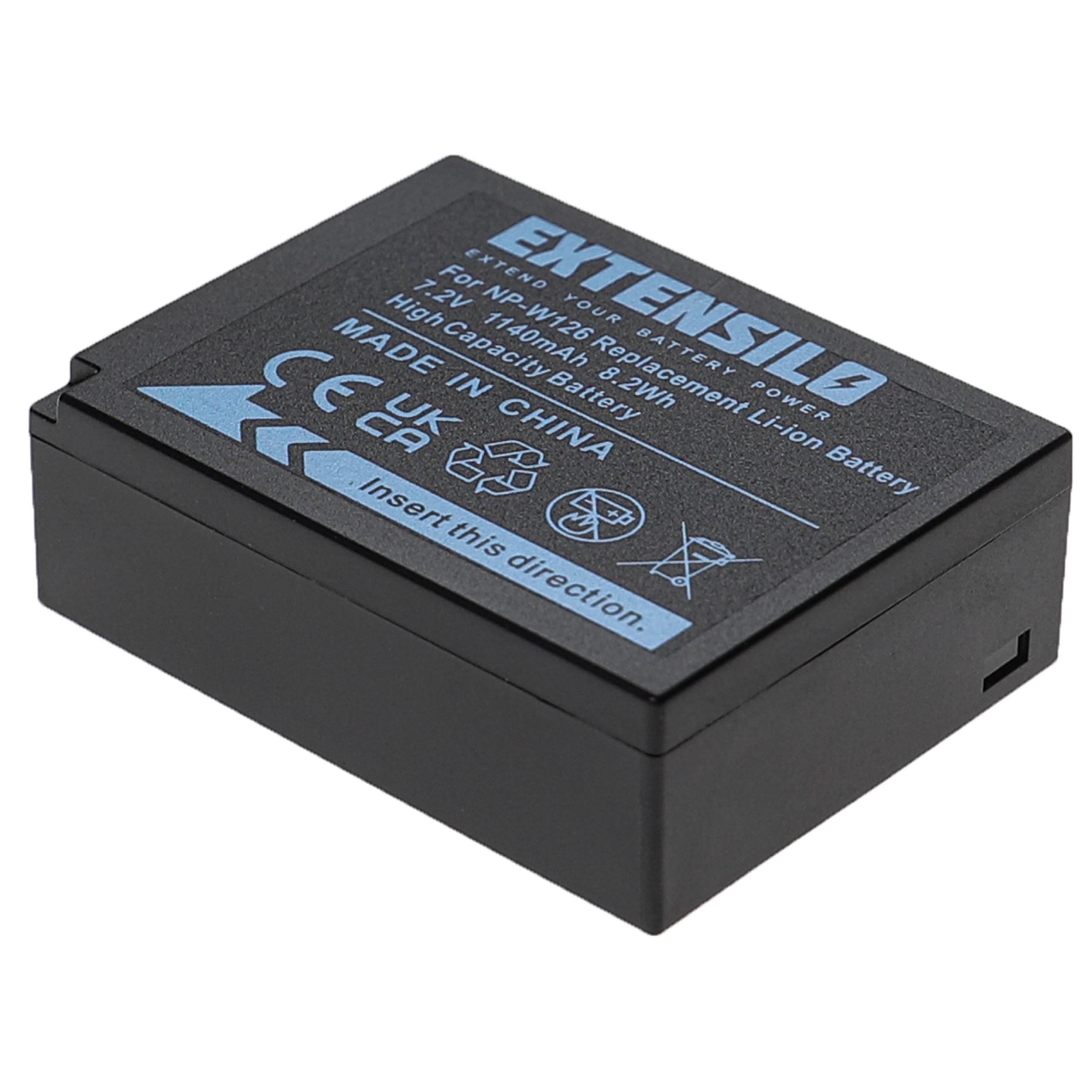 Bateria EXTENSILO para Fujifilm NP-W126/NP-W126s - 1140mAh, 7.2V, Li-Ion - Image 4