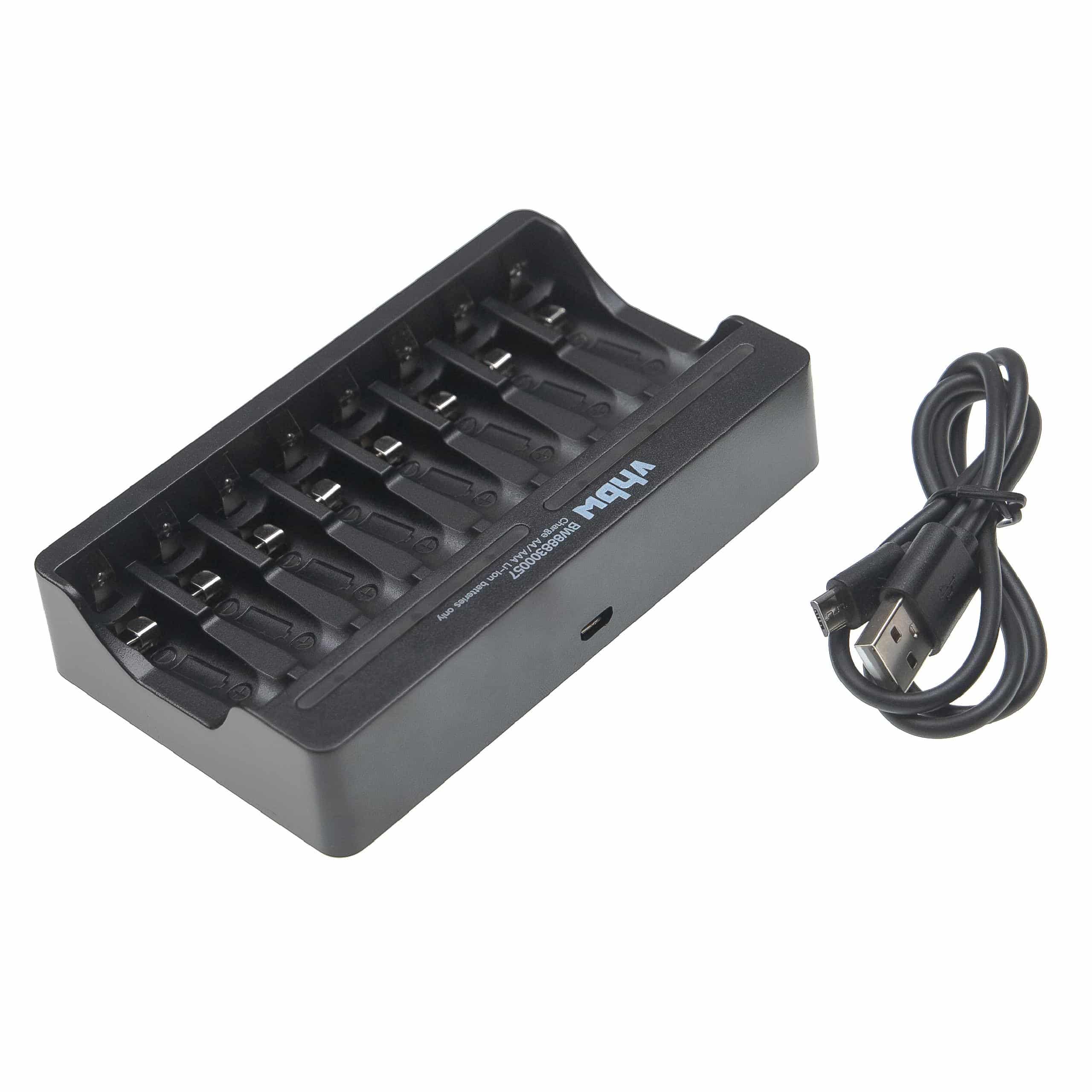 Carregador vhbw 8 Posições Micro USB para Baterias AA e AAA Li-Ion - Image 3