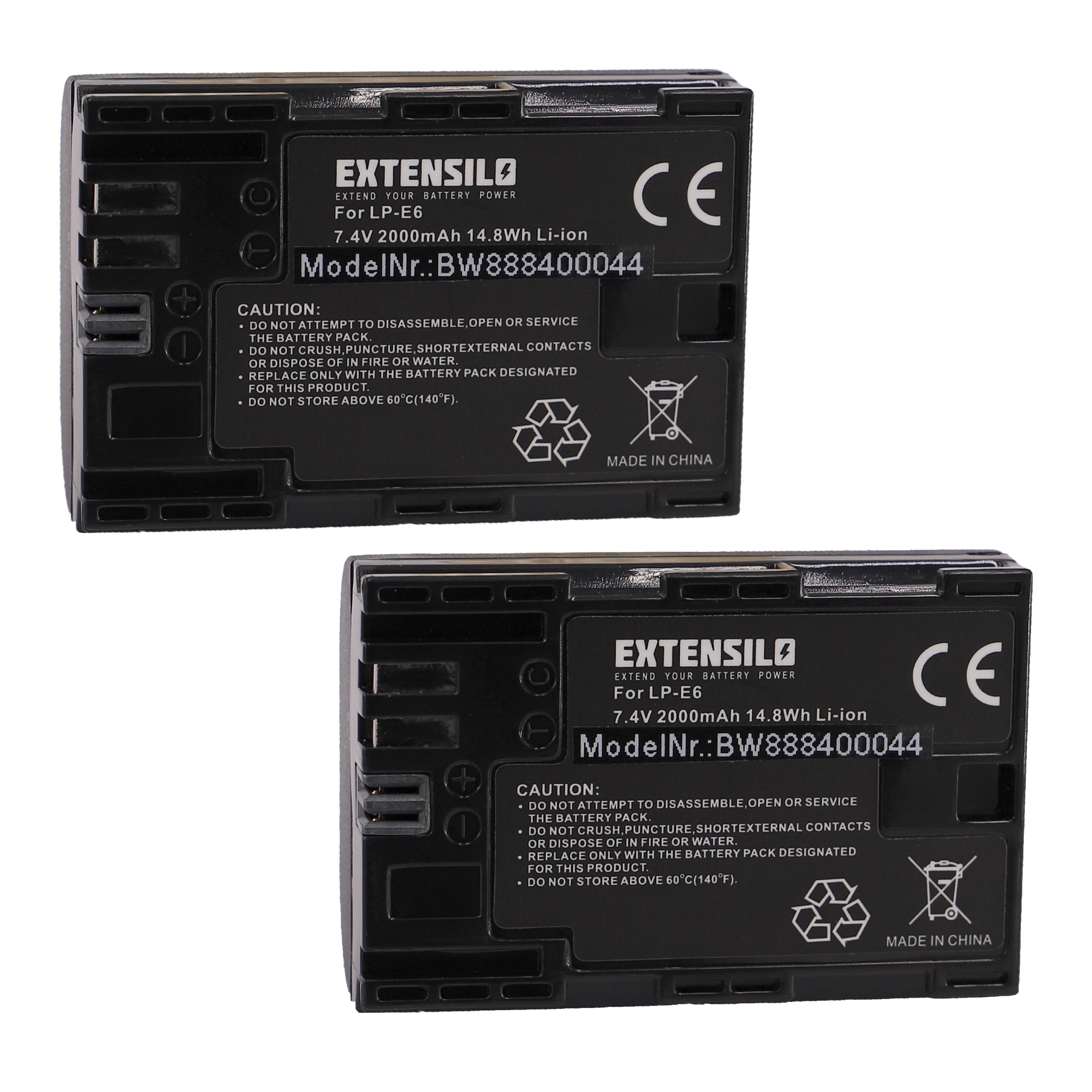 2x Bateria de substituição Canon LP-E6N - 2000mAh, 7.4V, Li-Ion - Image 4