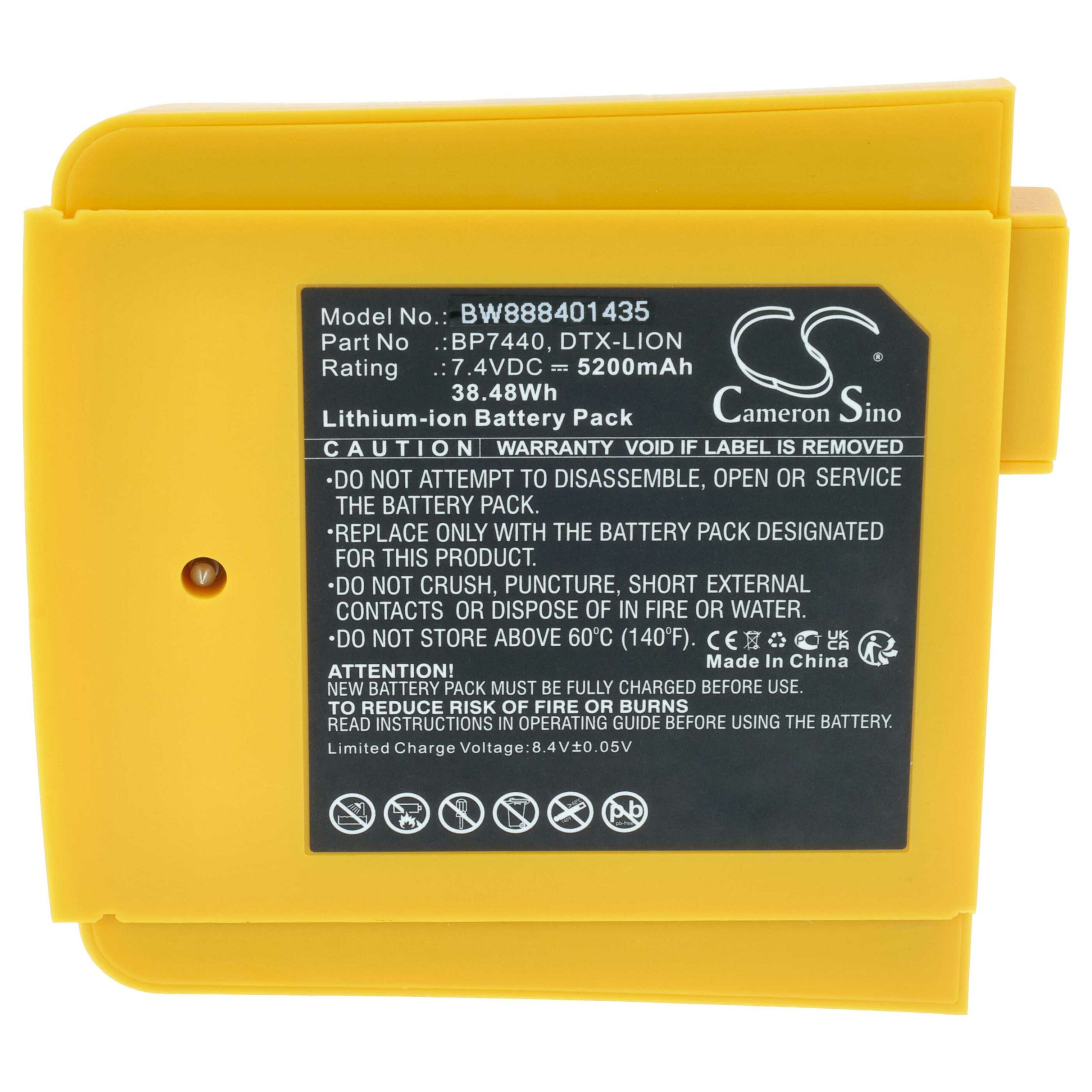 Bateria vhbw para Fluke DTX-LION BP7440 - 5200 mAh 7.4 V Li-Ion - Image 3