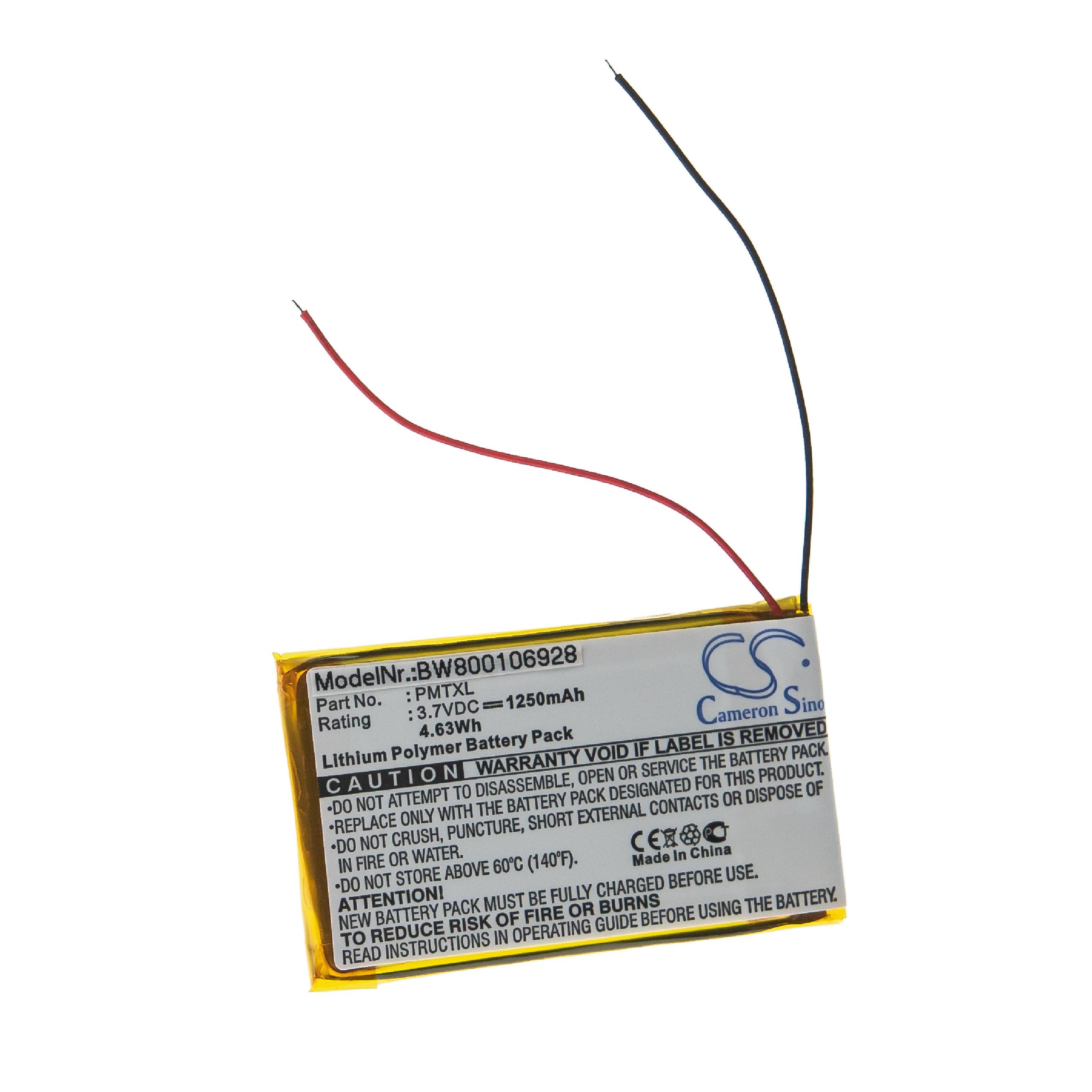Bateria vhbw para Palm Tungsten TX - 1250 mAh 3.7 V Li-polymer