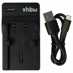 Carregador USB-C com Cabo para Bateria Olympus LI-10C - vhbw 0,5 A