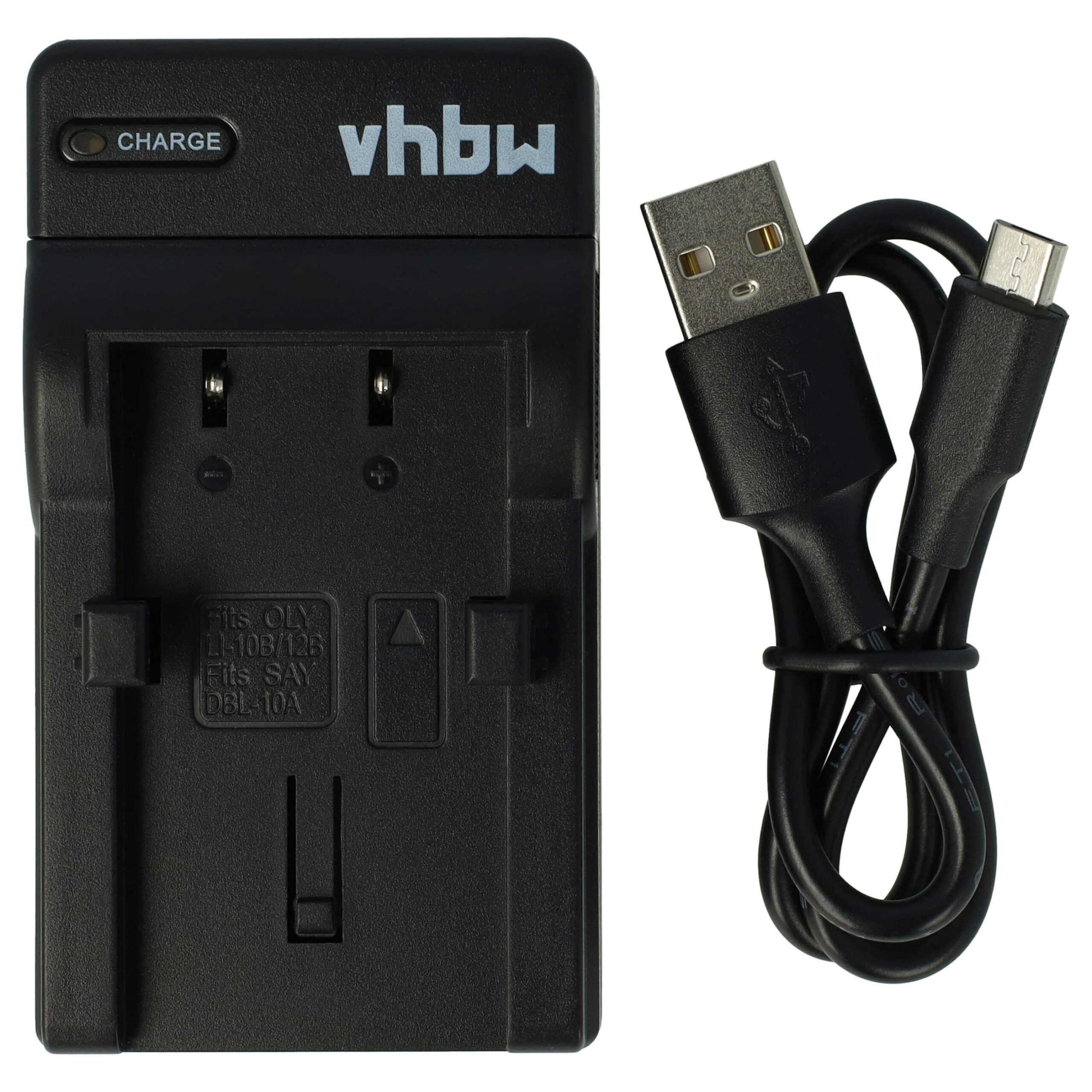 Carregador USB-C com Cabo para Bateria Olympus LI-10C - vhbw 0,5 A