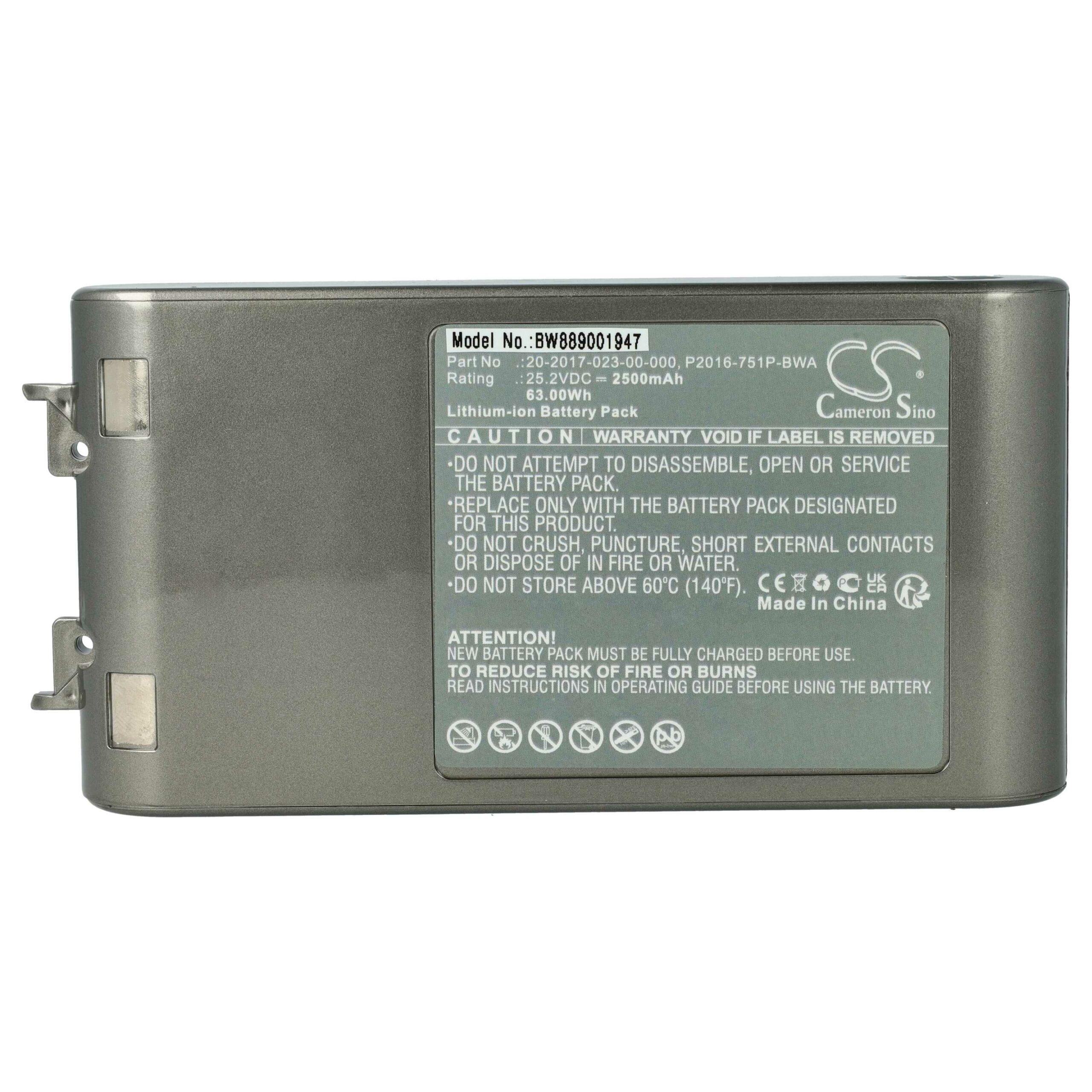 Bateria de substituição vhbw para Xiaomi 2500mAh, 25.2V, Li-Ion (20-2017-023-00-000, P2016-751P-BWA) - Image 3