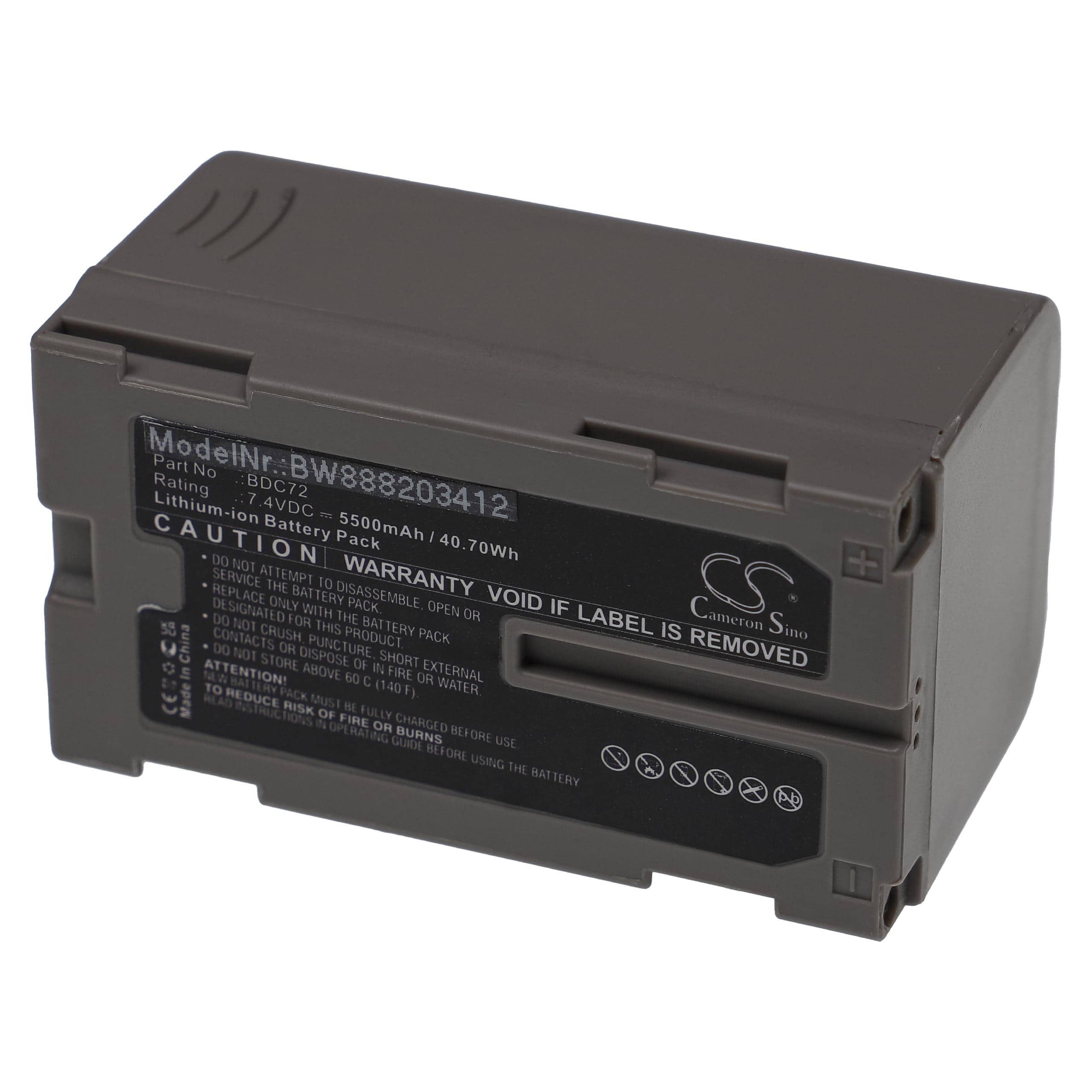 Bateria vhbw compatível com Sokkia BDC72 - 5500 mAh 7.4 V Li-Ion