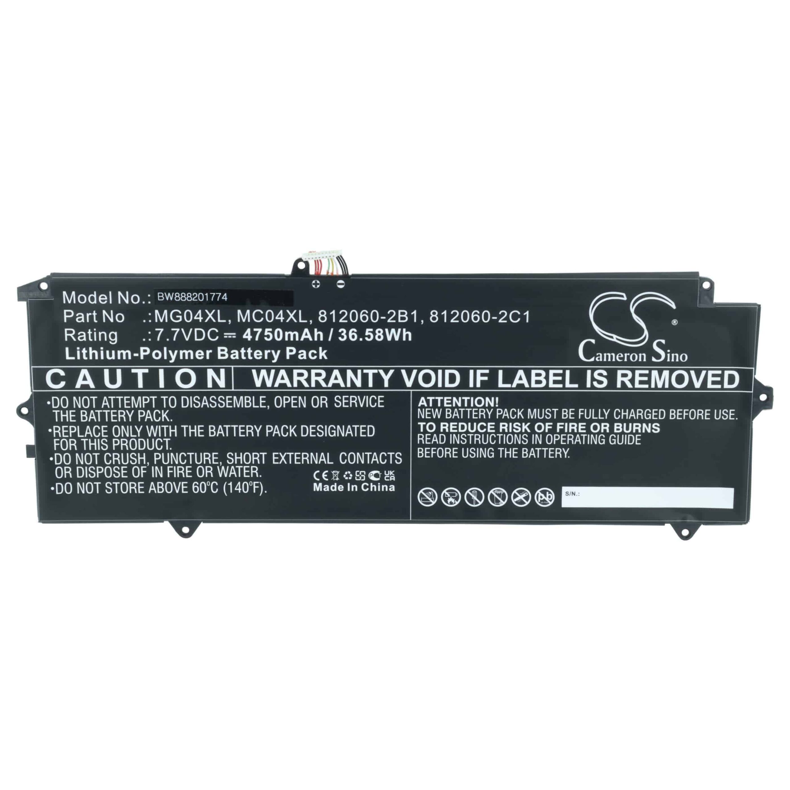 Bateria para Portátil HP vhbw 4750 mAh 7.7 V - Compatível com 812060-2C1, 812148-855, 812205-001, 812060-2B1 - Image 3