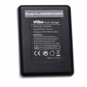 Carregador de Bateria com Cabo USB vhbw para Insta360 CINOXBC/A - 0,75 A