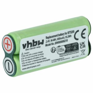 Bateria vhbw para Barbear Elétrico Braun 31198189 - 800 mAh 2.4V NiMH