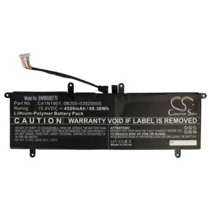Bateria para Portátil Asus vhbw - Substituição C41N1901 - 4500 mAh 15.4V Li-polymer
