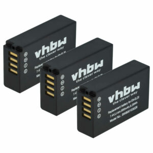 3x Bateria vhbw EN-EL20a EN-EL20 850mAh 7.4V Li-Ion para Nikon e Blackmagic