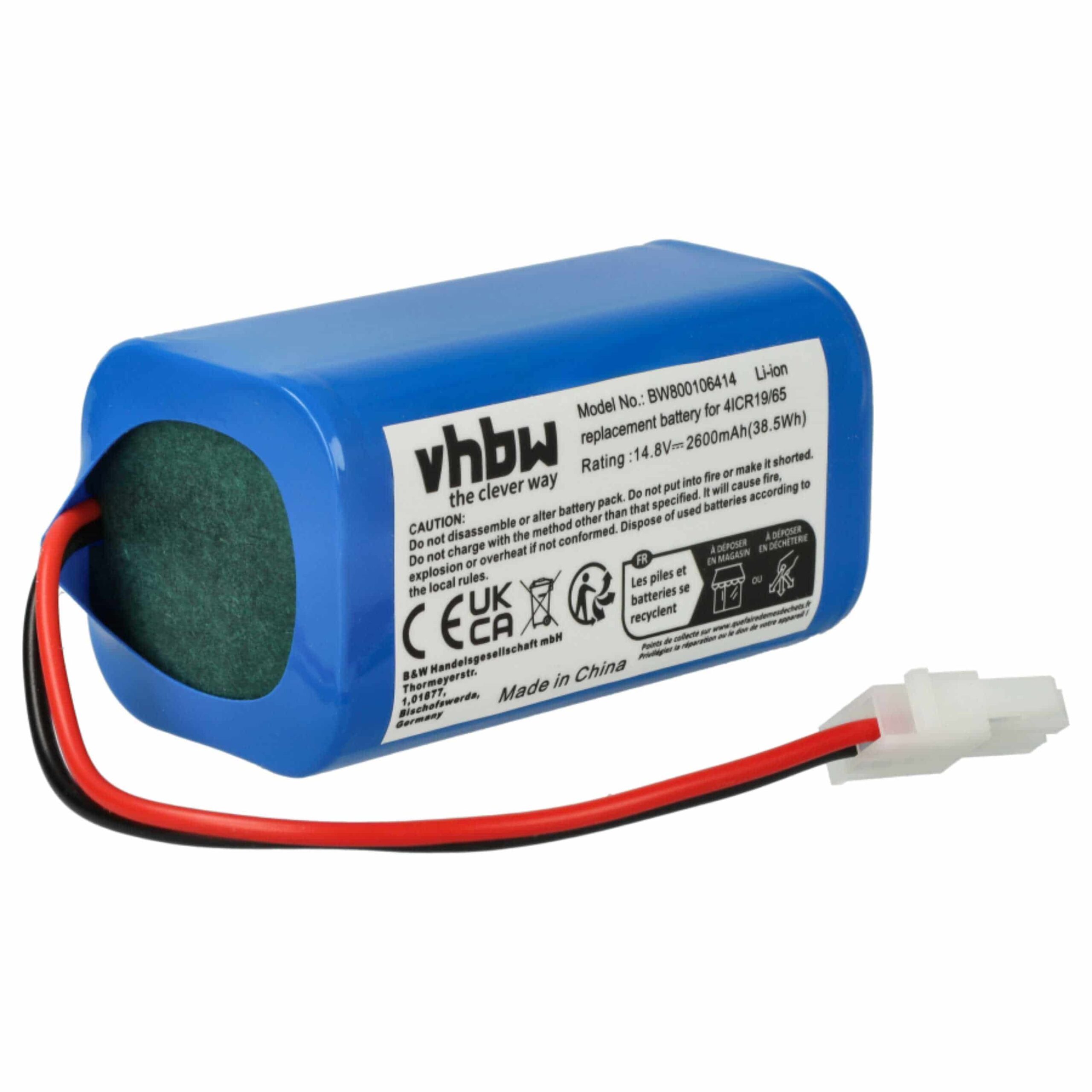 Bateria vhbw para Ecovacs 2600mAh, 14.8V, Li-Ion