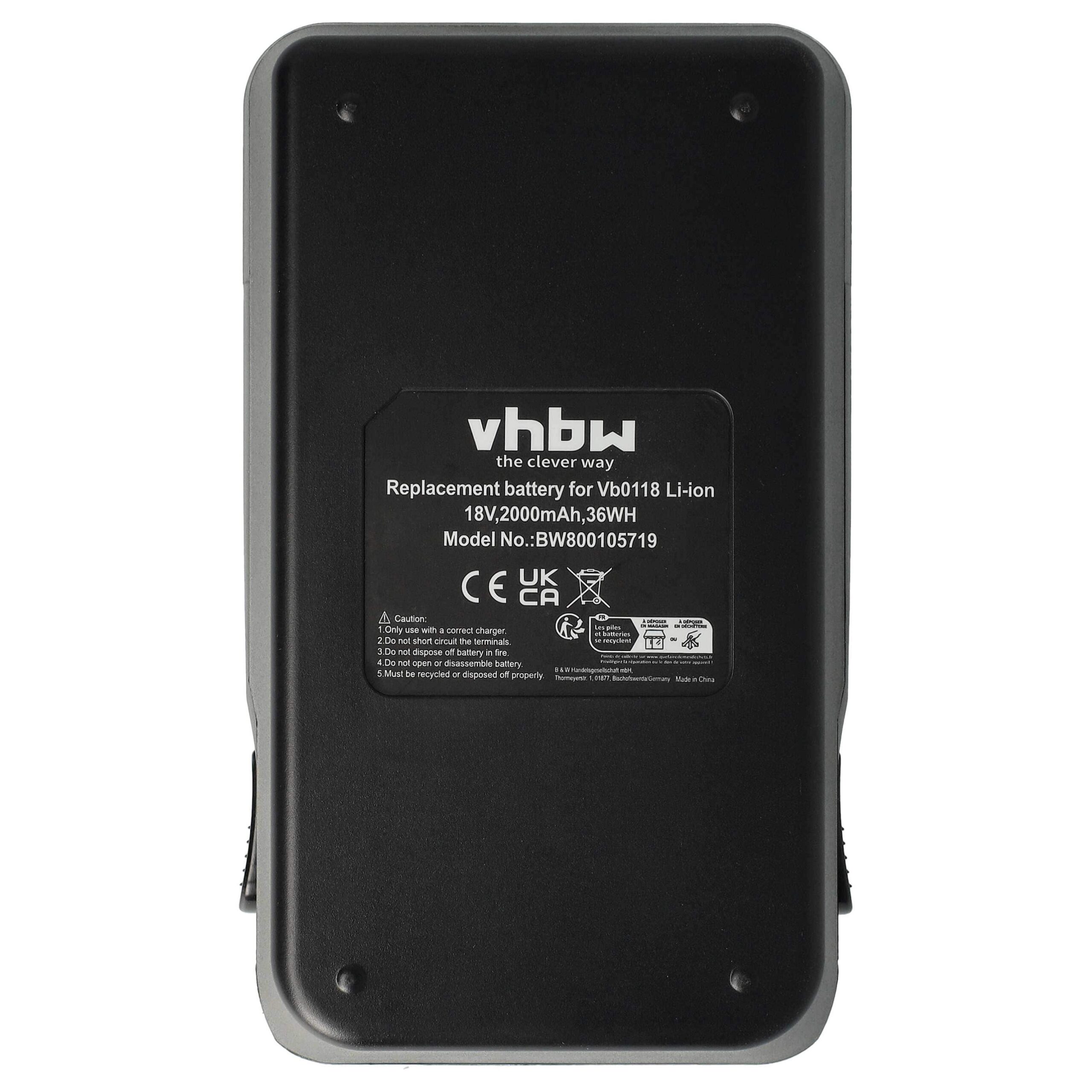 Bateria vhbw 18V 2000 mAh Li-Ion para Senco VB0118, VB0156, VB0155 - Image 3